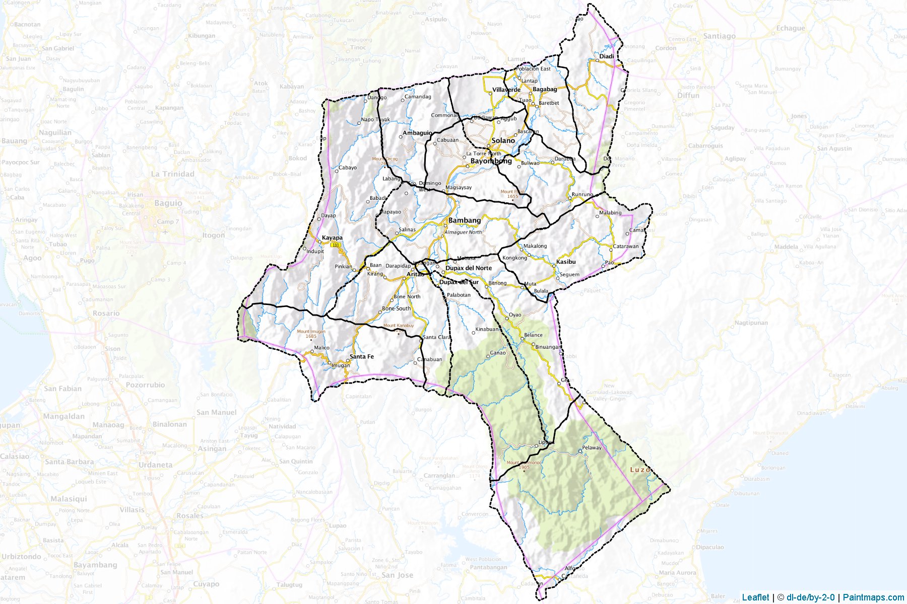 Muestras de recorte de mapas Nueva Vizcaya (Filipinas)-1