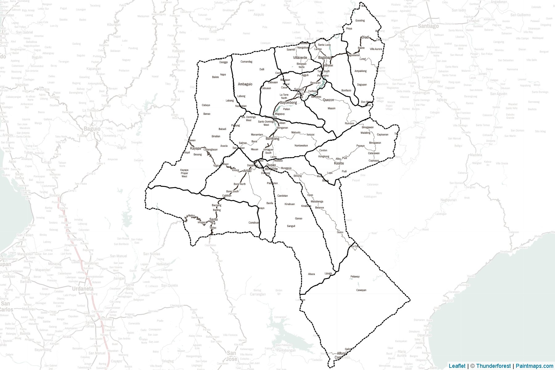 Muestras de recorte de mapas Nueva Vizcaya (Filipinas)-2