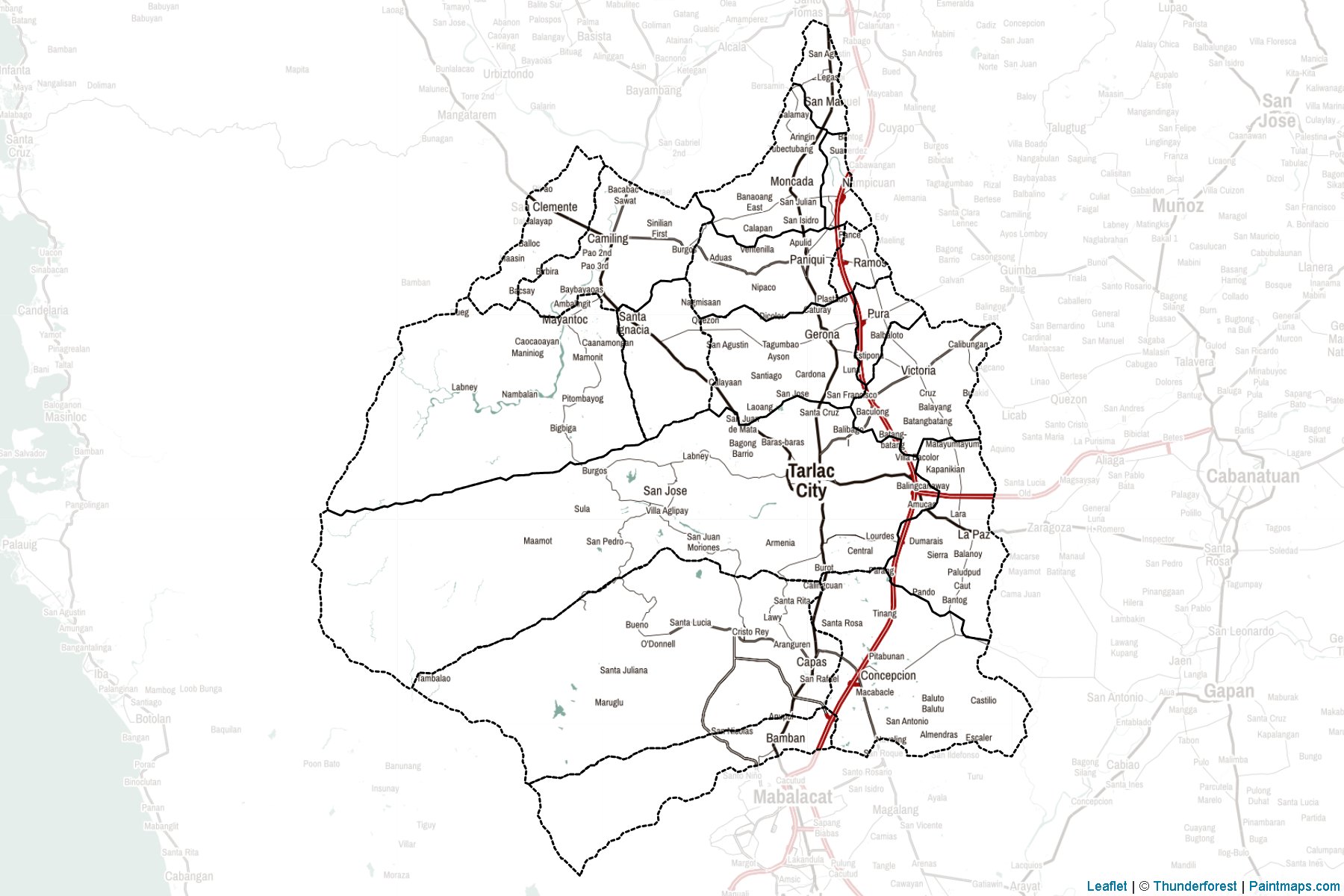 Muestras de recorte de mapas Tarlac (Filipinas)-2