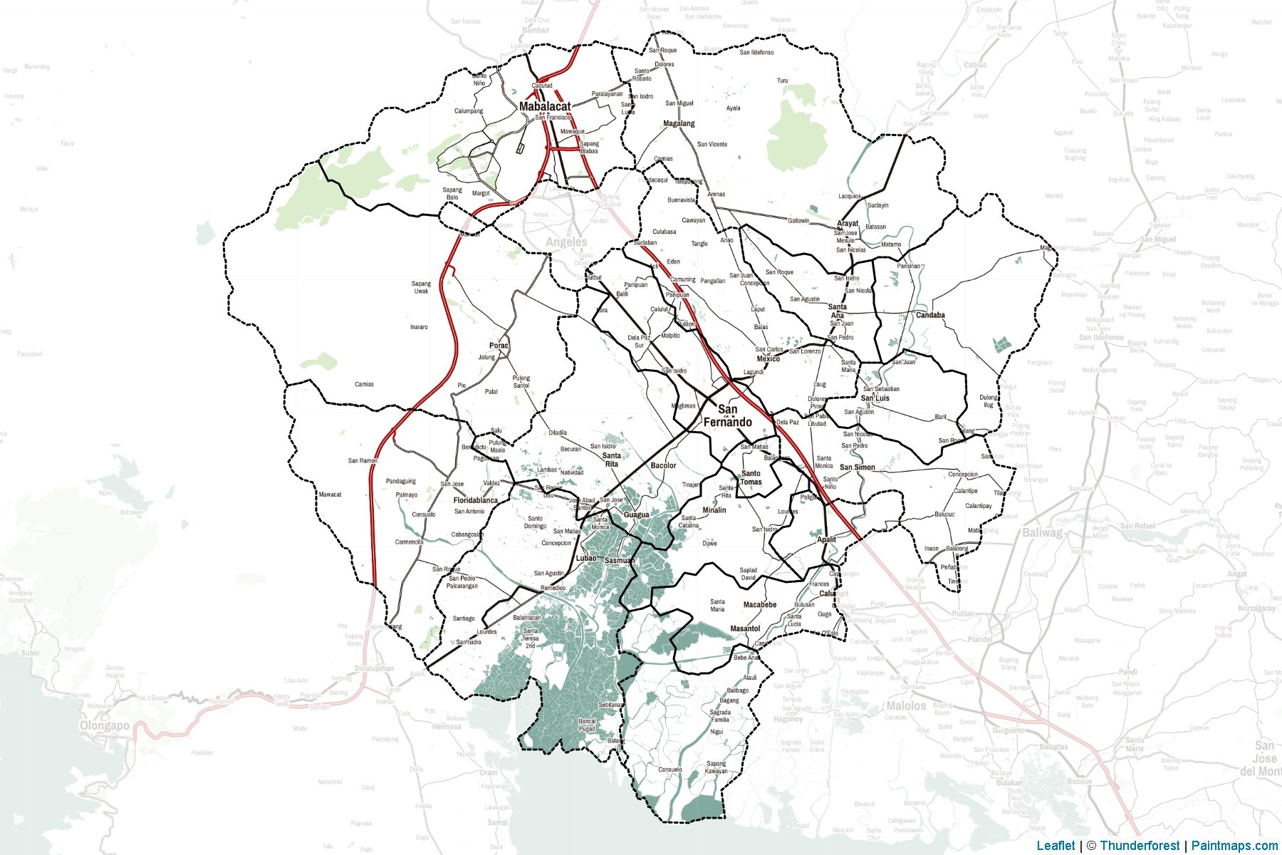 Muestras de recorte de mapas Pampanga (Filipinas)-2