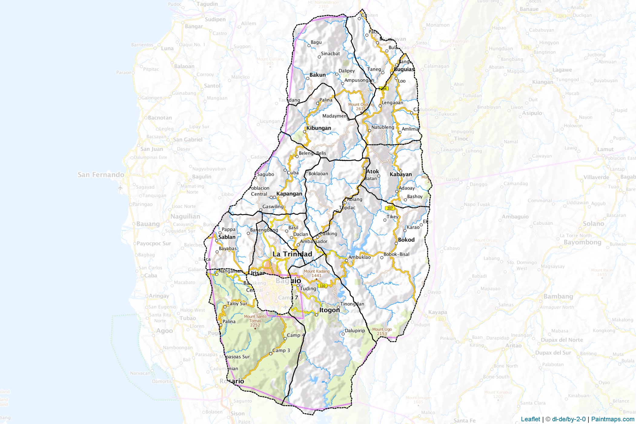 Muestras de recorte de mapas Banguet (Filipinas)-1