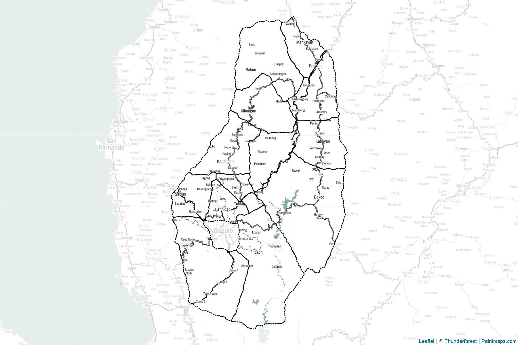 Benguet (Philippines) Map Cropping Samples-2