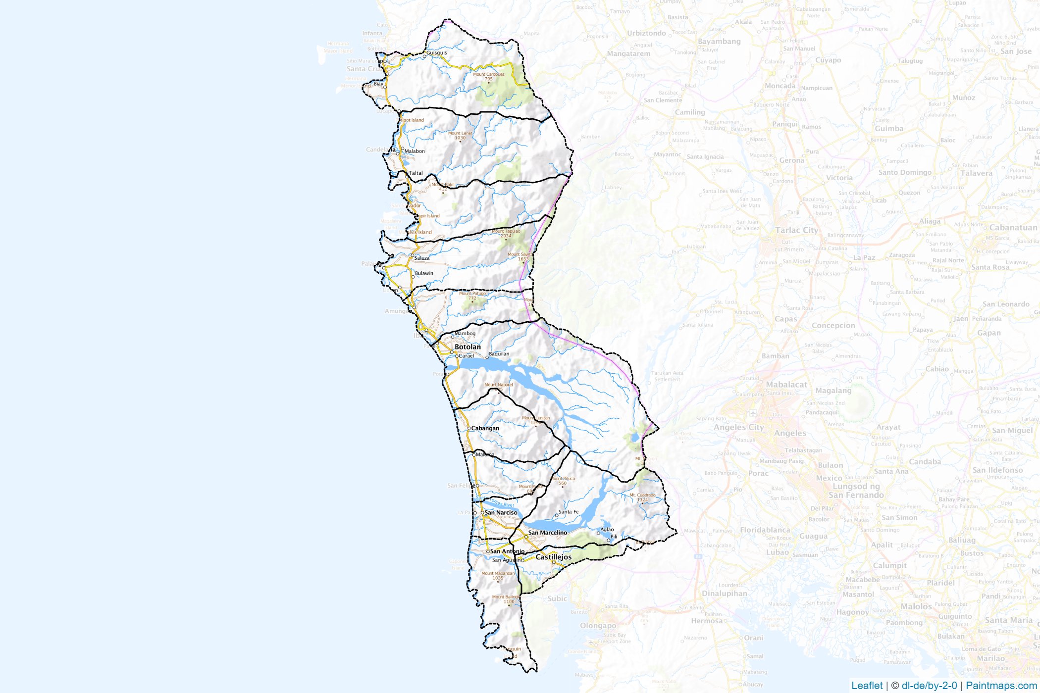 Muestras de recorte de mapas Zambales (Filipinas)-1