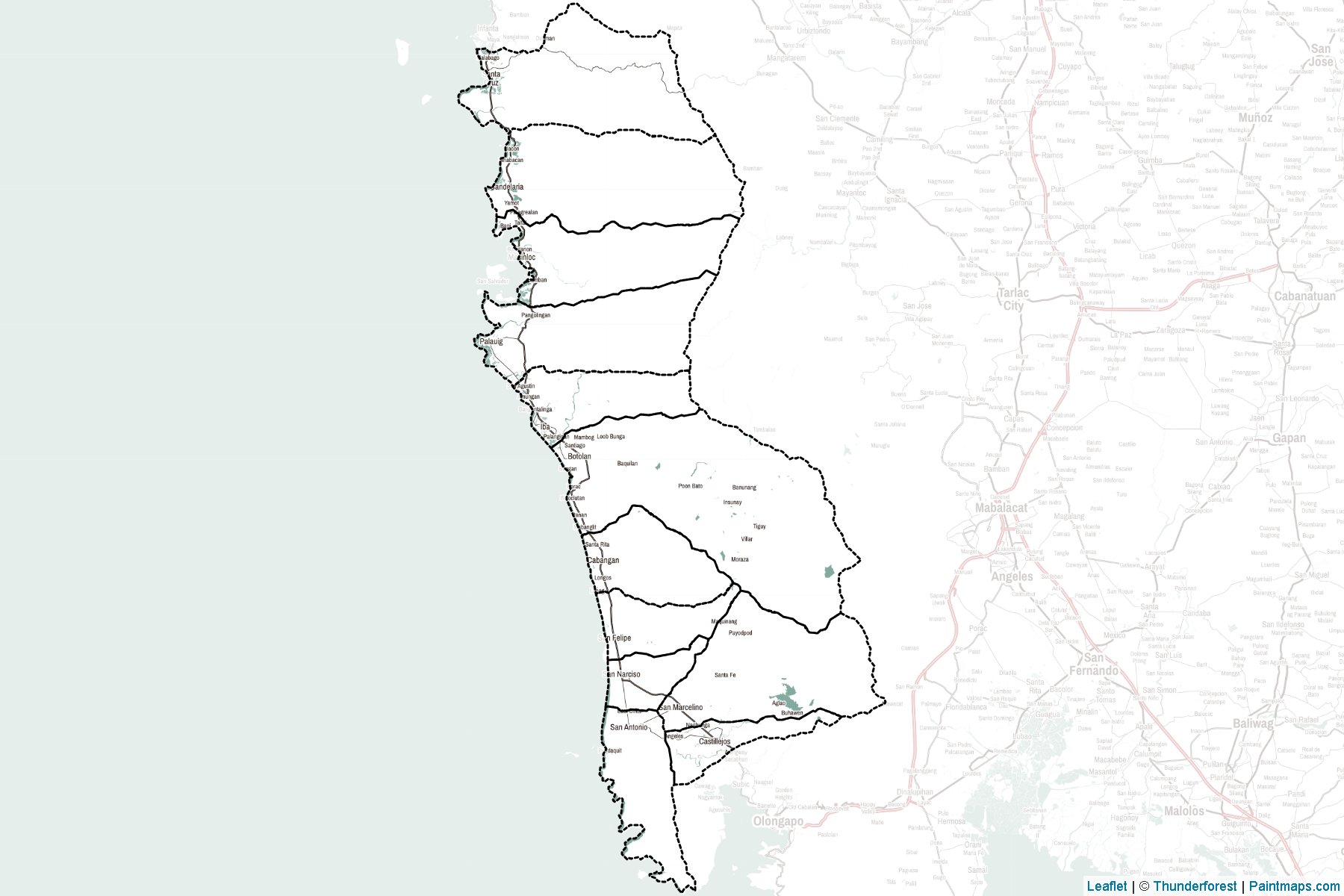 Muestras de recorte de mapas Zambales (Filipinas)-2