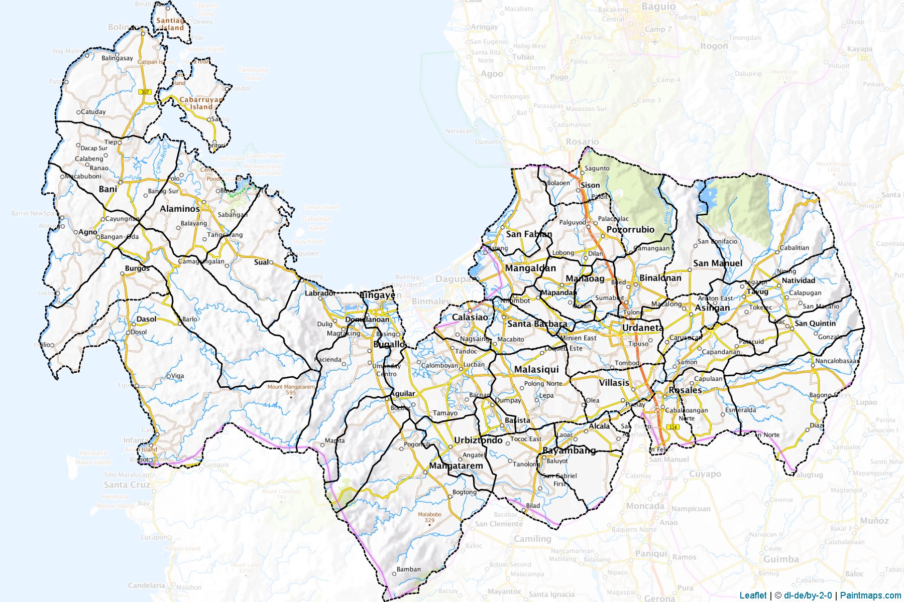 Make printable Pangasinan maps with border masking (cropping) using ...