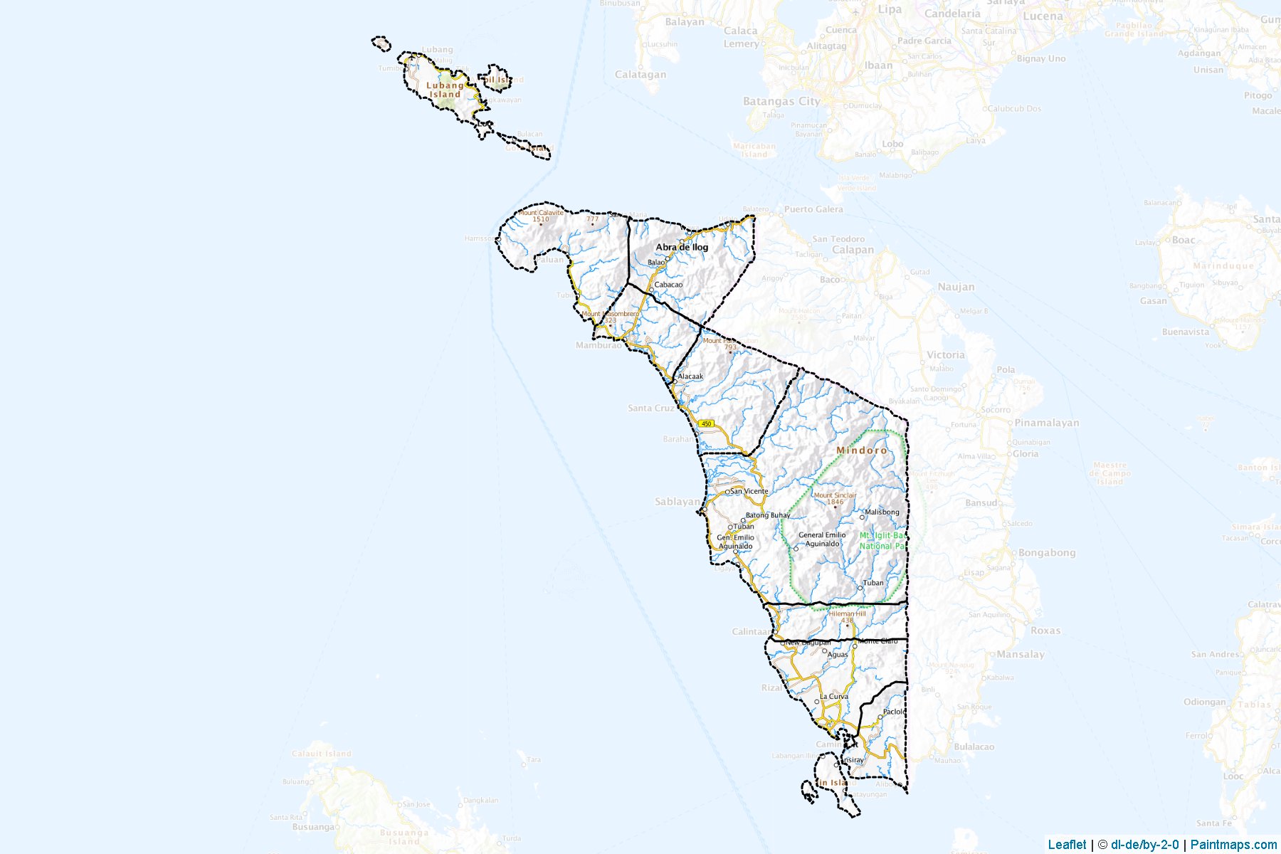 Occidental Mindoro (Filipinler) Haritası Örnekleri-1