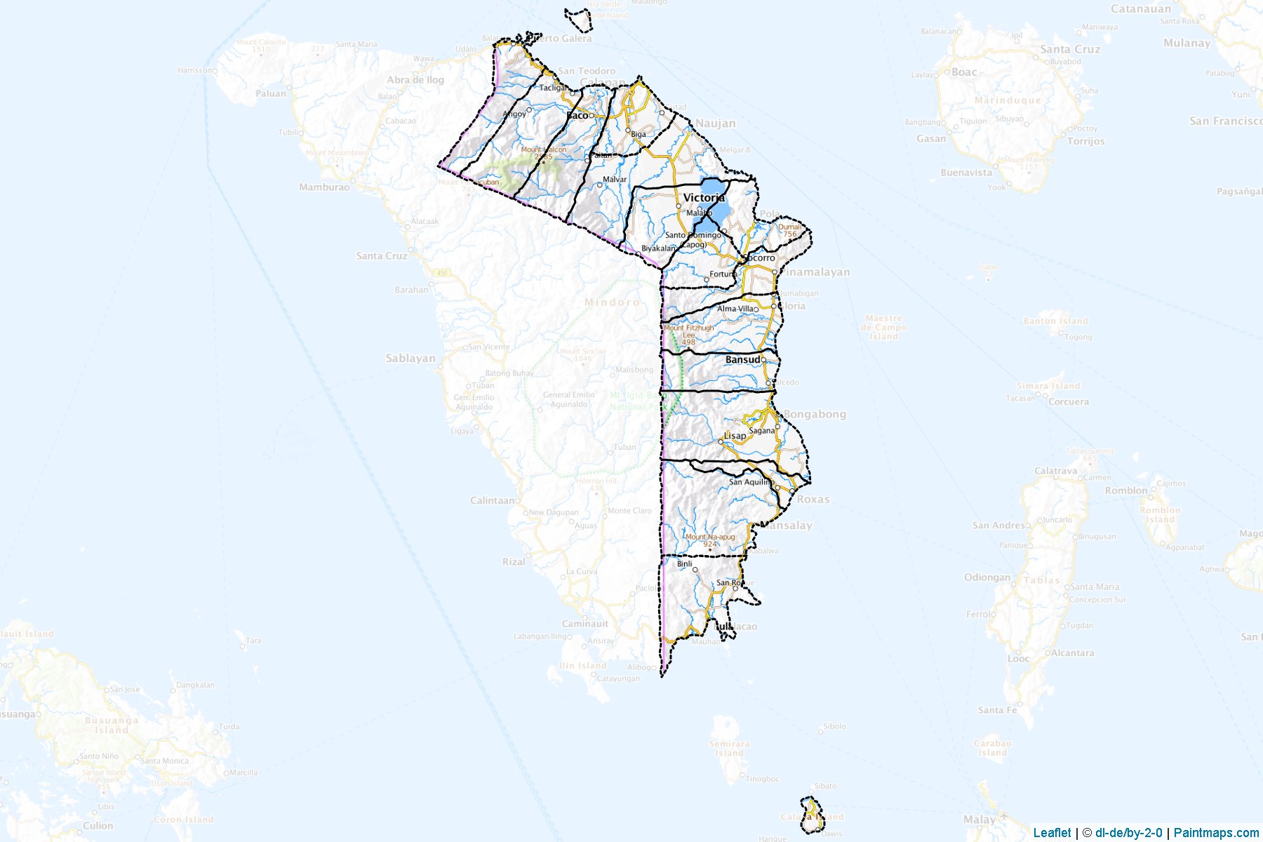 Mindoro Oriental (Philippines) Map Cropping Samples-1