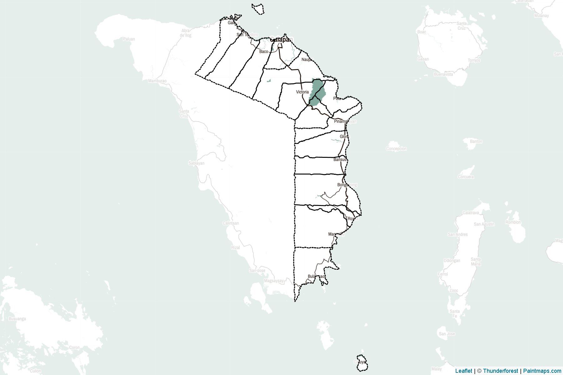 Mindoro Oriental (Philippines) Map Cropping Samples-2