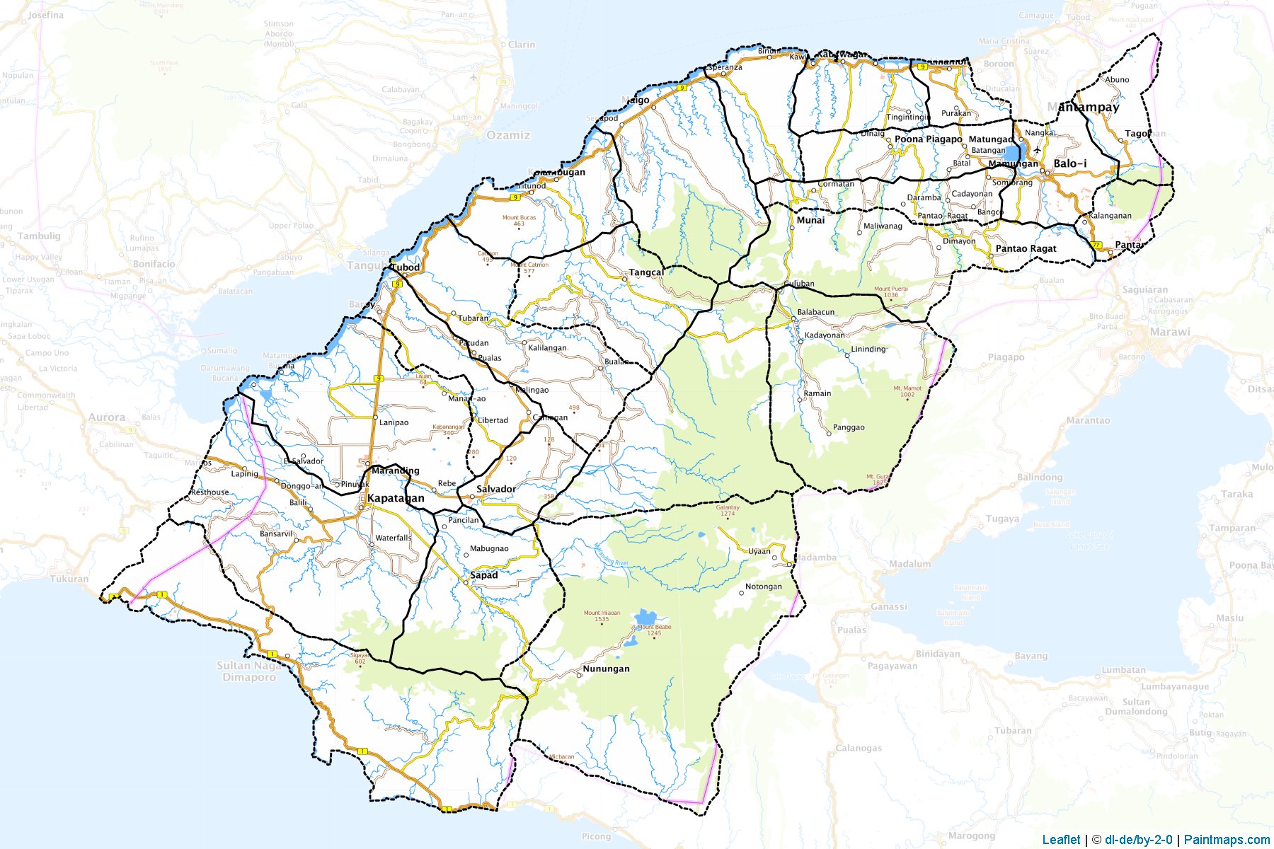 Muestras de recorte de mapas Lanao del Norte (Filipinas)-1