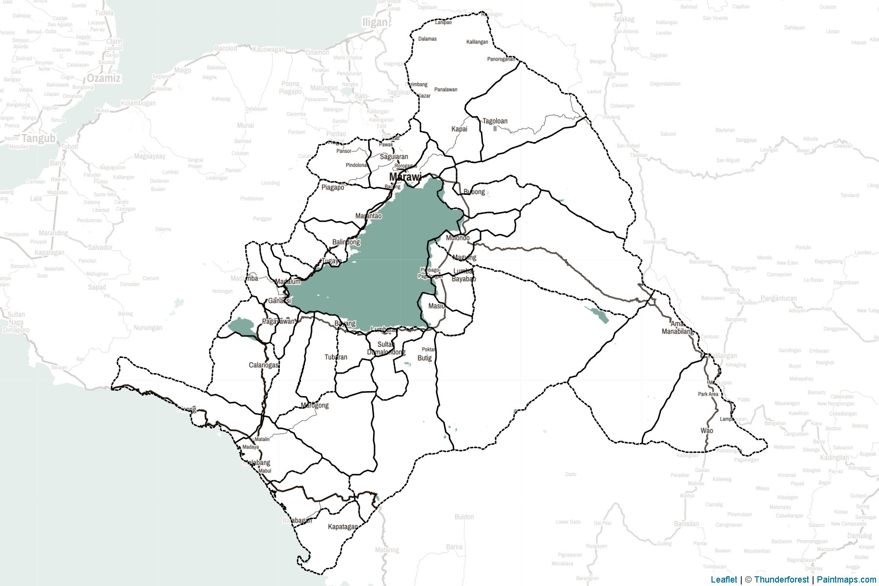 Muestras de recorte de mapas Lanao del Sur (Filipinas)-2