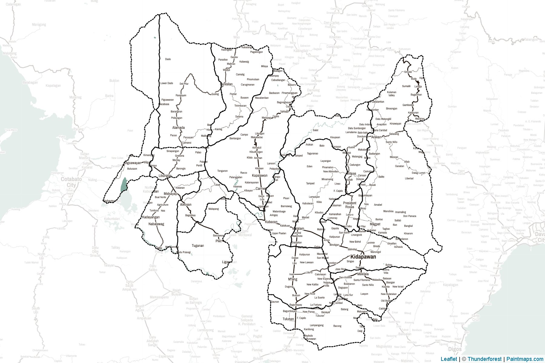 Muestras de recorte de mapas North Cotabato (Filipinas)-2