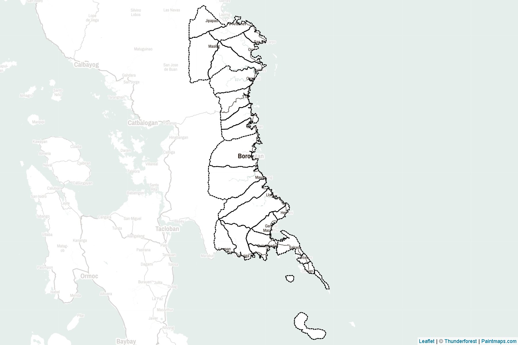 Muestras de recorte de mapas Eastern Samar (Filipinas)-2