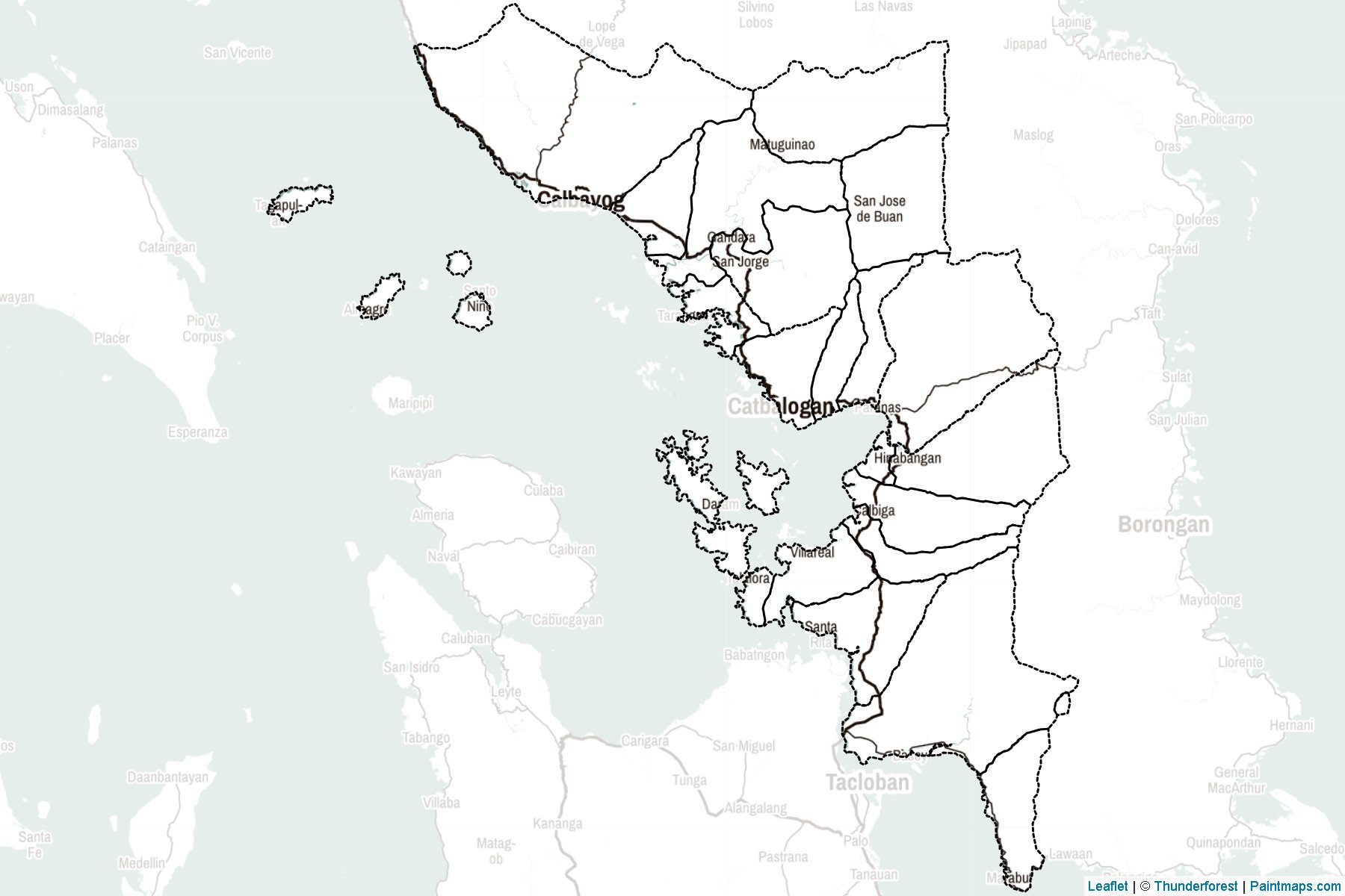 Muestras de recorte de mapas Samar (Filipinas)-2