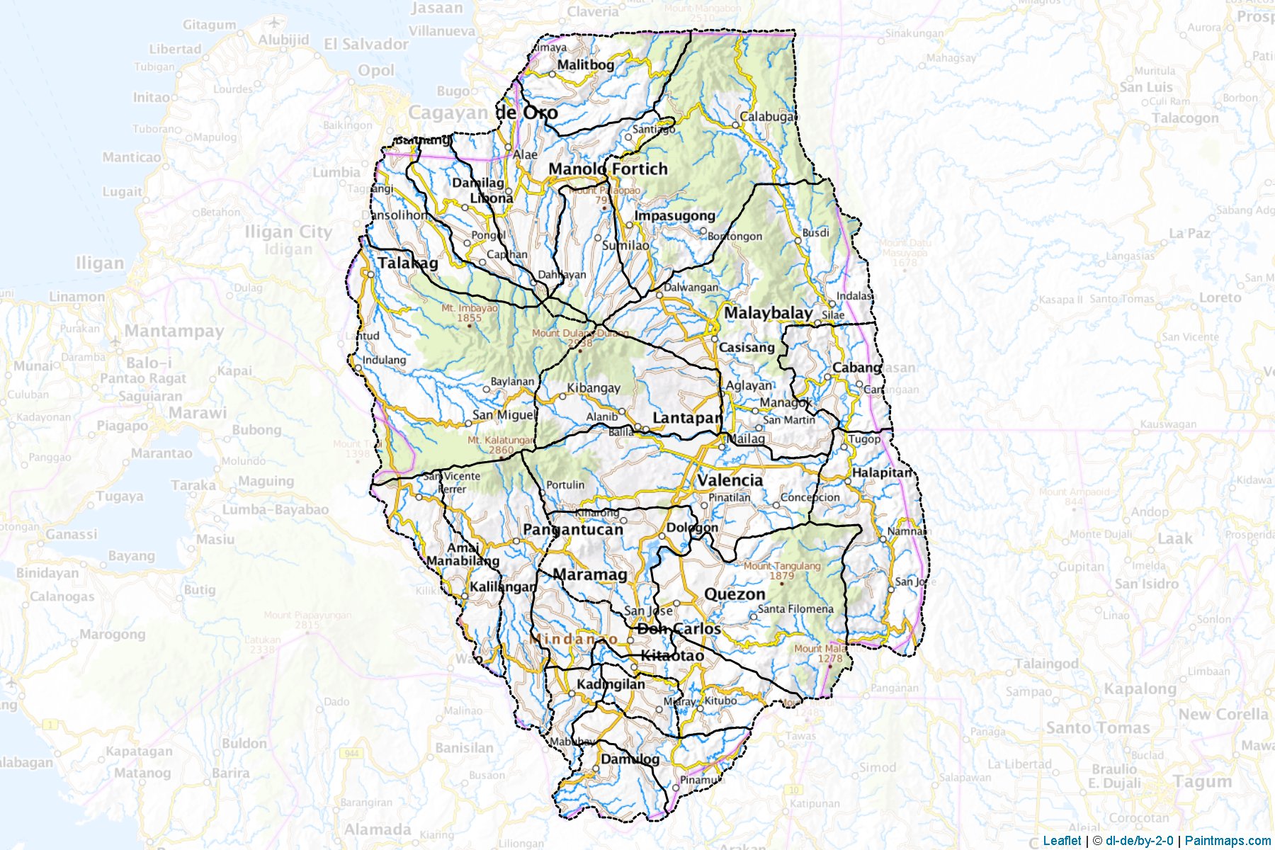 Bukidnon (Philippines) Map Cropping Samples-1