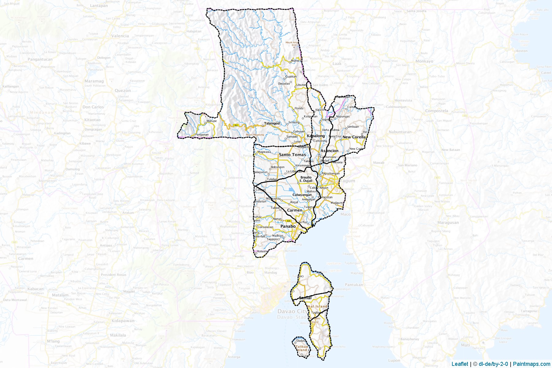 Davao del Norte (Philippines) Map Cropping Samples-1