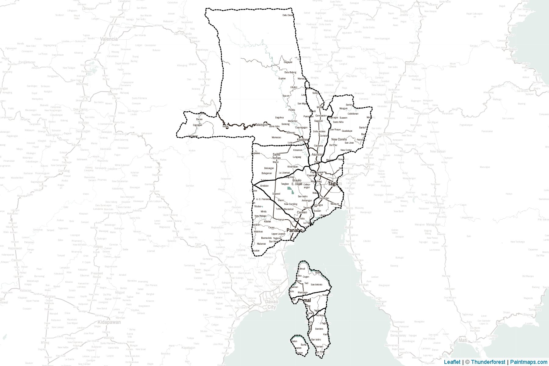 Muestras de recorte de mapas Davao del Norte (Filipinas)-2