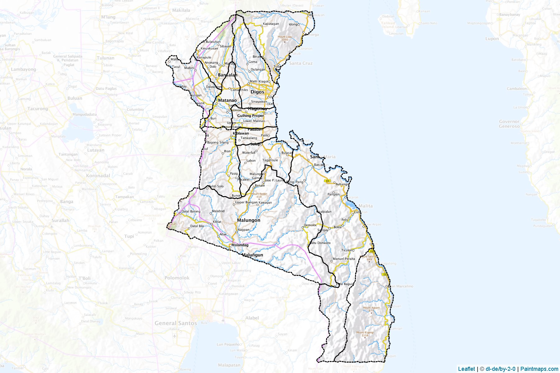 Davao del Sur (Philippines) Map Cropping Samples-1