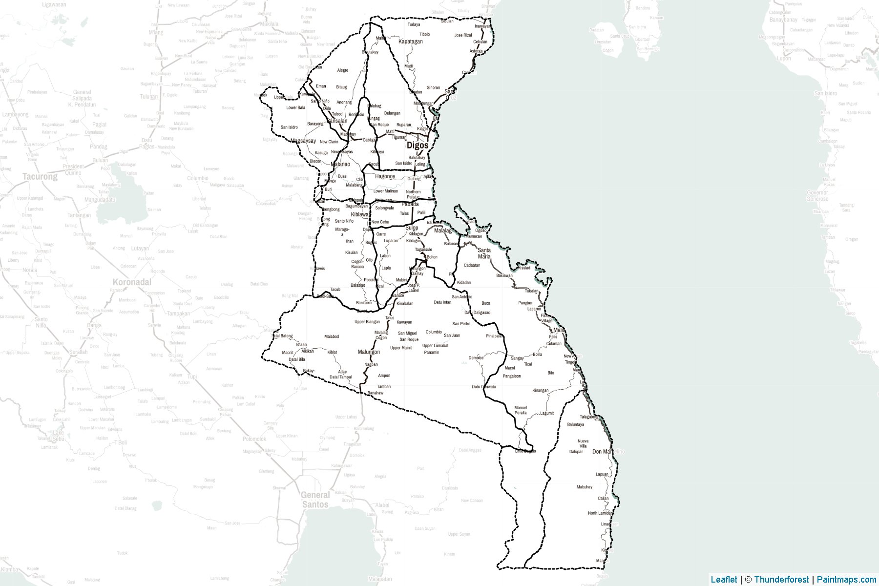 Davao del Sur (Philippines) Map Cropping Samples-2