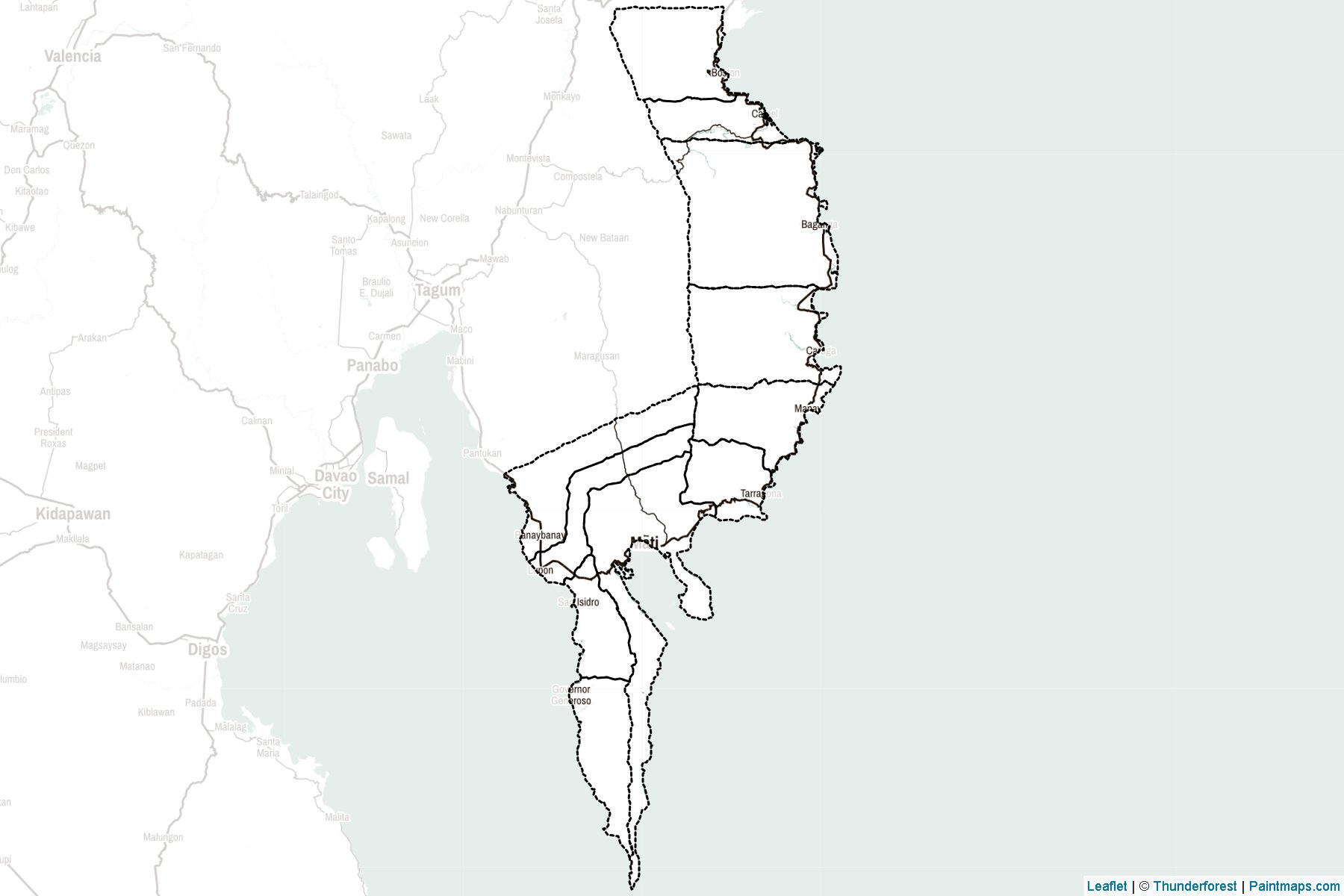 Muestras de recorte de mapas Davao Oriental (Filipinas)-2