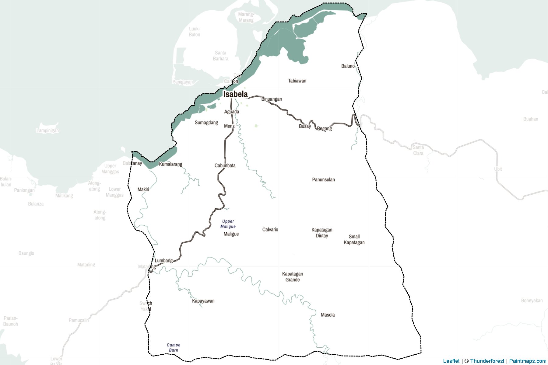 Muestras de recorte de mapas Isabela (Filipinas)-2