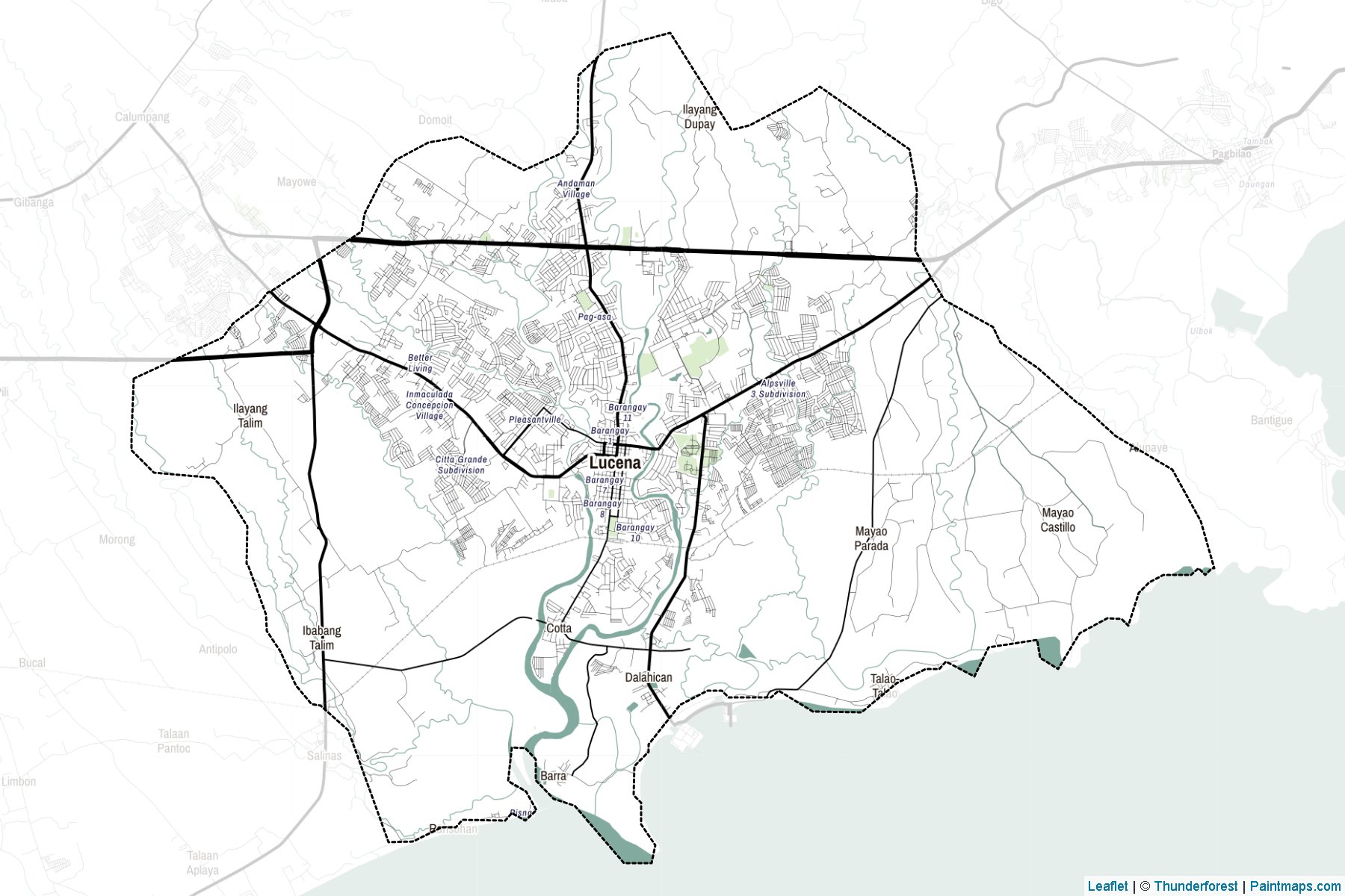 Muestras de recorte de mapas Lucena (Filipinas)-2