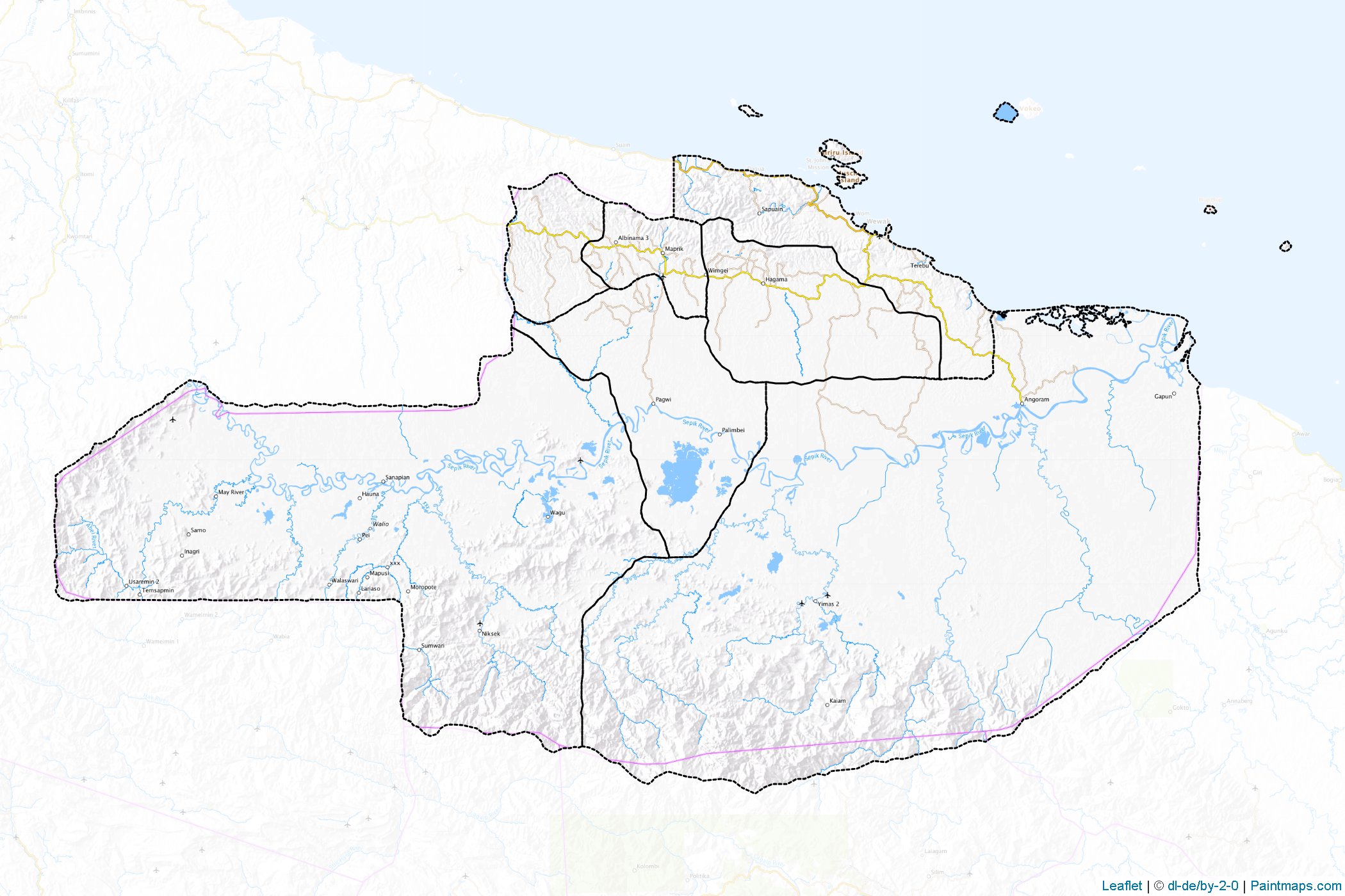 Doğu Sepik Province (Papua Yeni Gine) Haritası Örnekleri-1