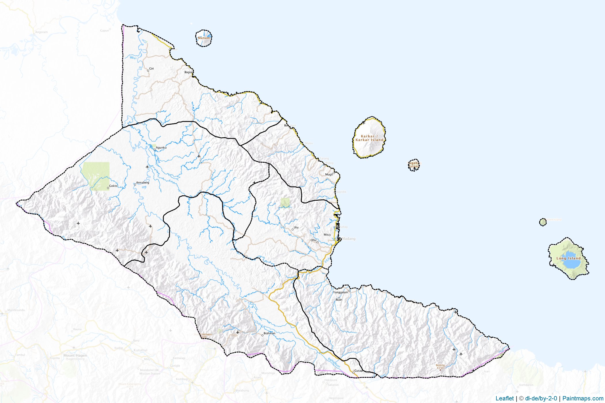 Madang ili (Papua Yeni Gine) Haritası Örnekleri-1