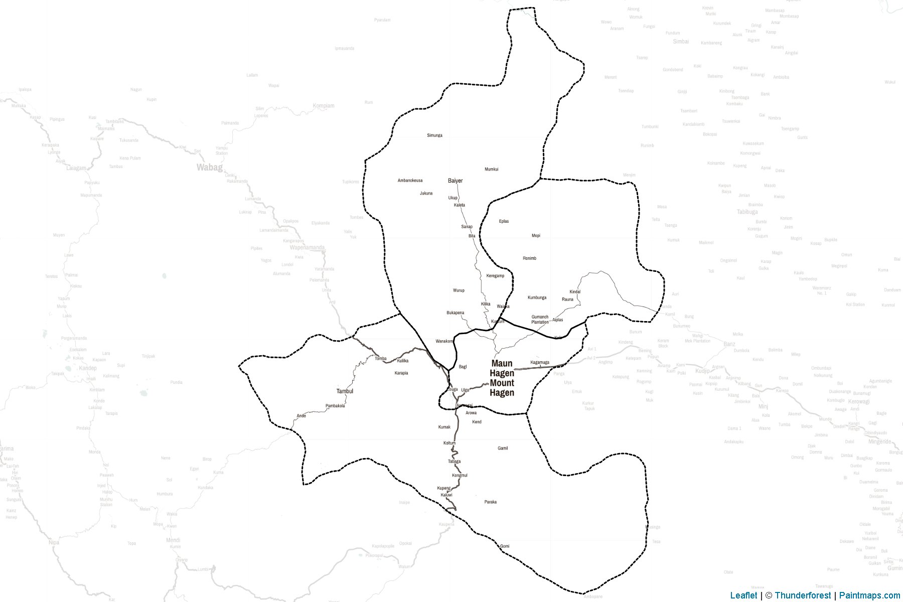 Western Highlands Province (Papua Yeni Gine) Haritası Örnekleri-2