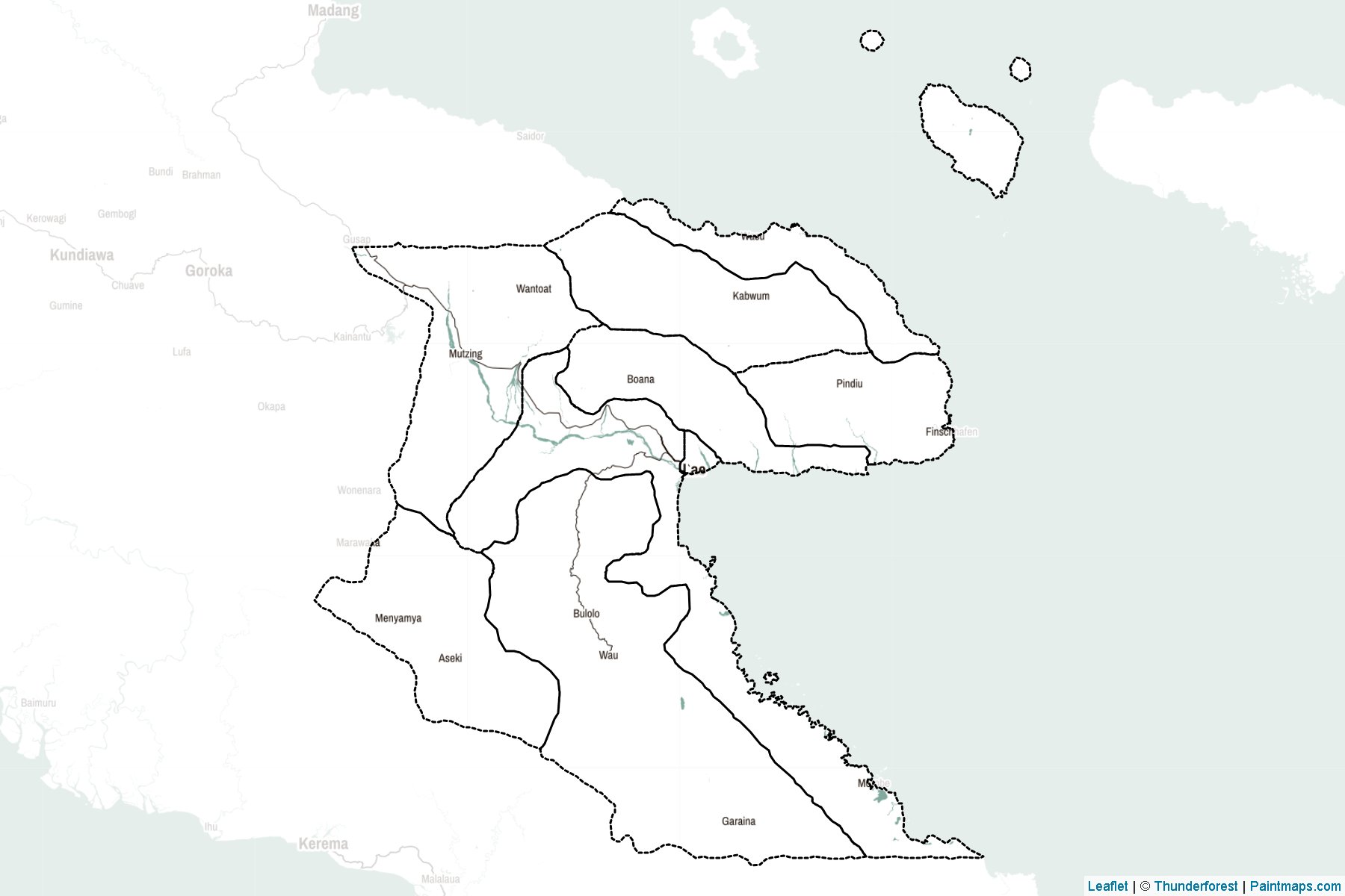 Muestras de recorte de mapas Morobe (Papúa Nueva Guinea)-2