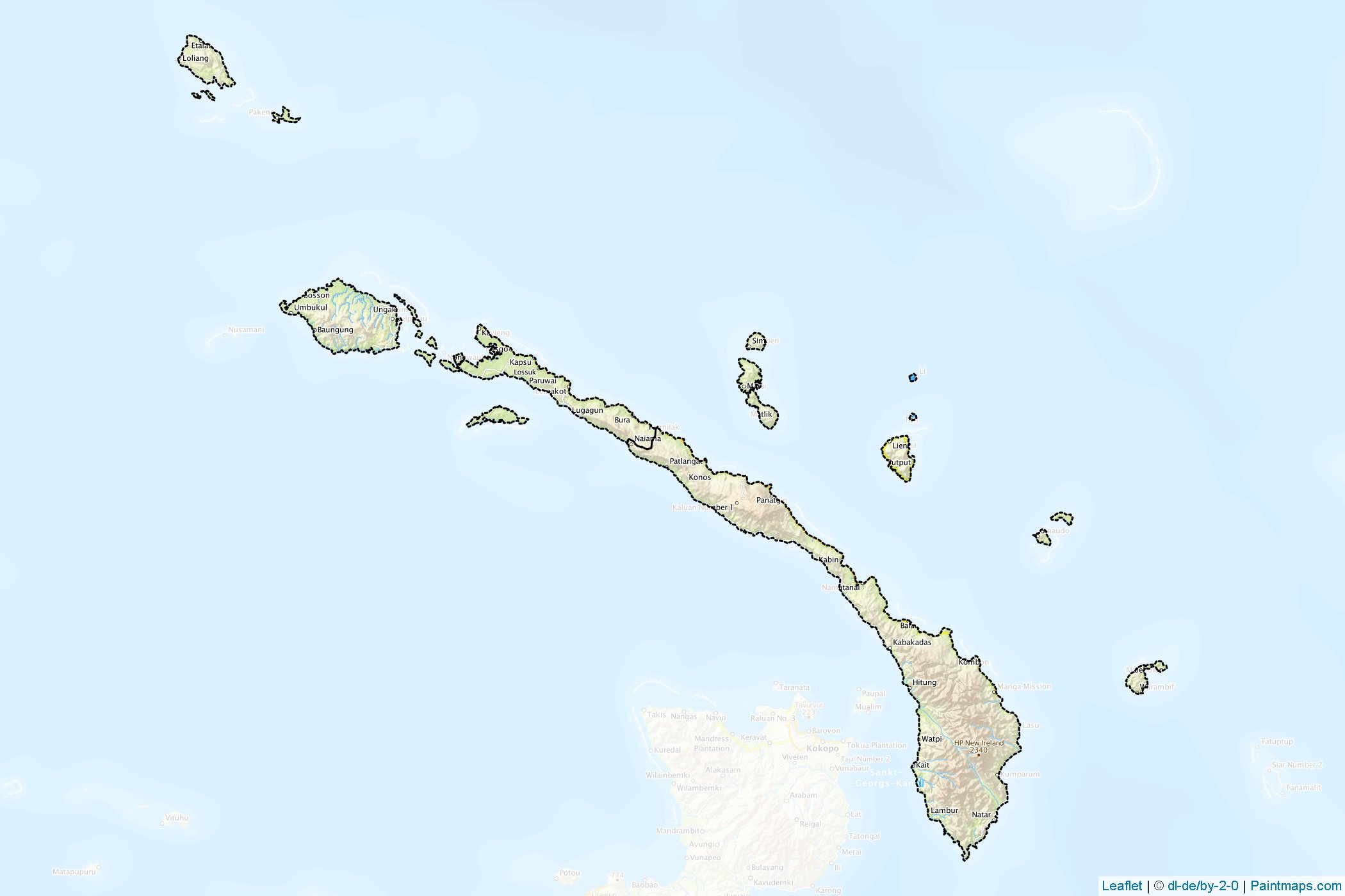 New Ireland (Papua New Guinea) Map Cropping Samples-1