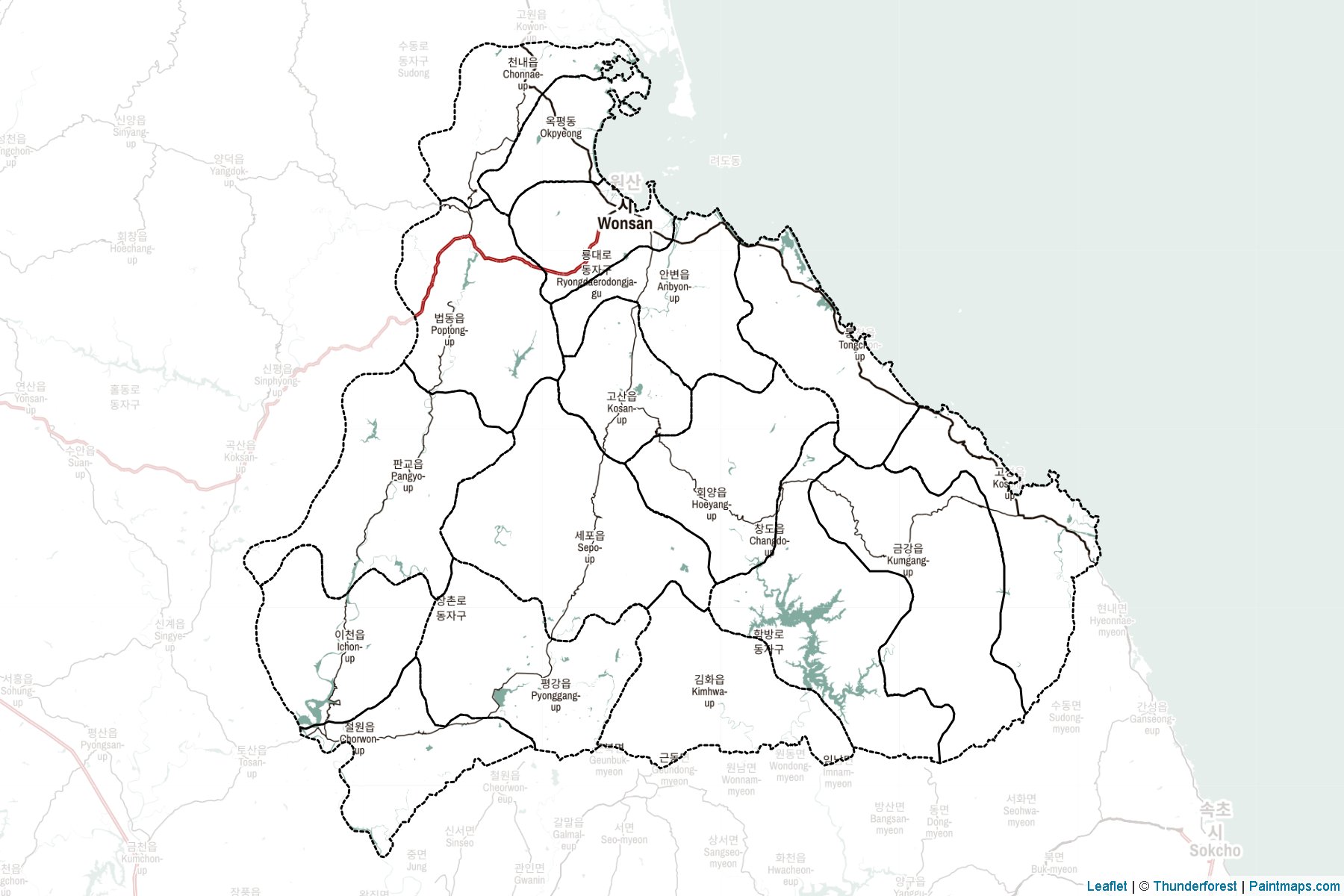 Kangwon-do (North Korea) Map Cropping Samples-2