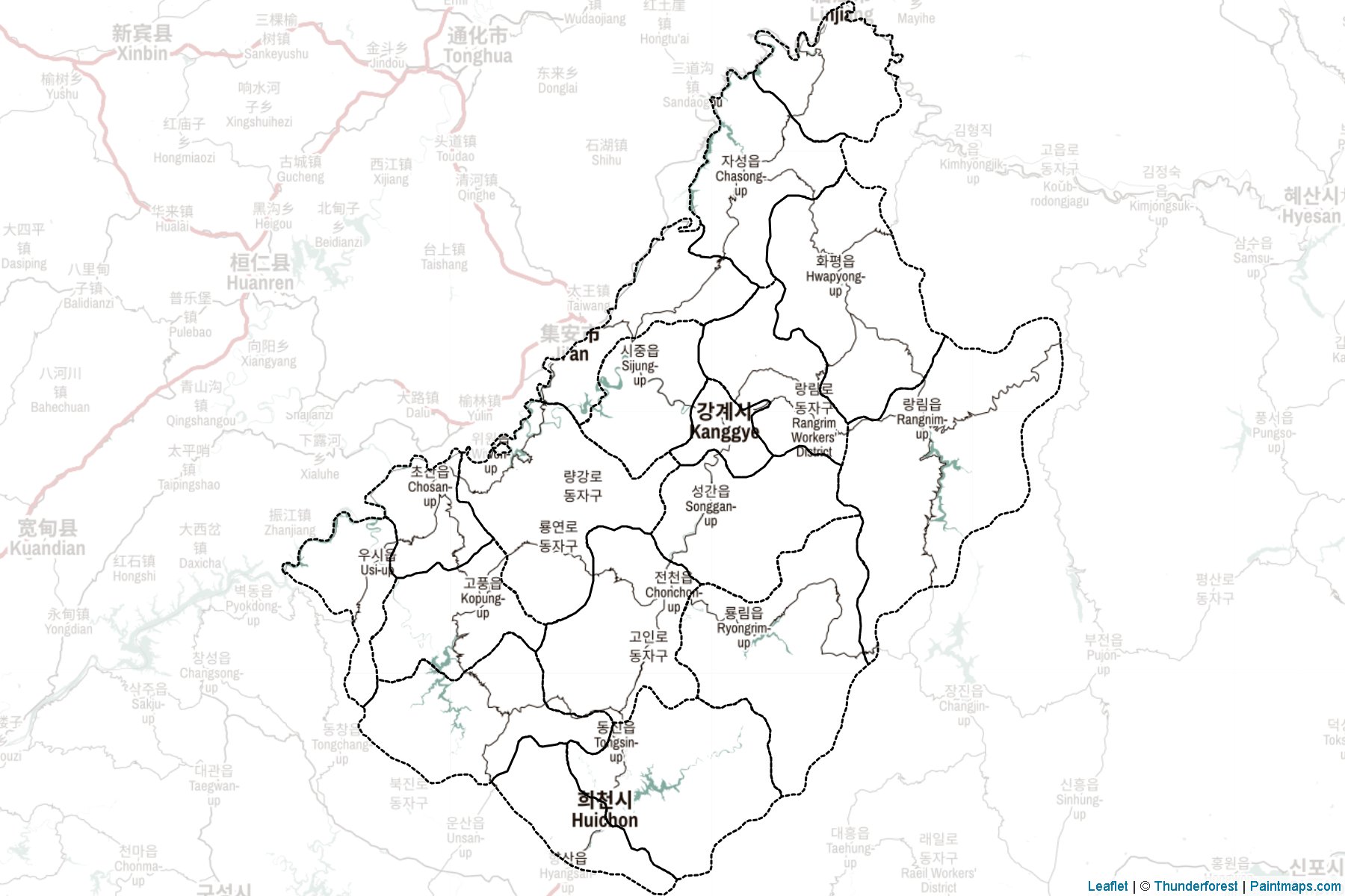 Muestras de recorte de mapas Chagang-do (Corea del Norte)-2