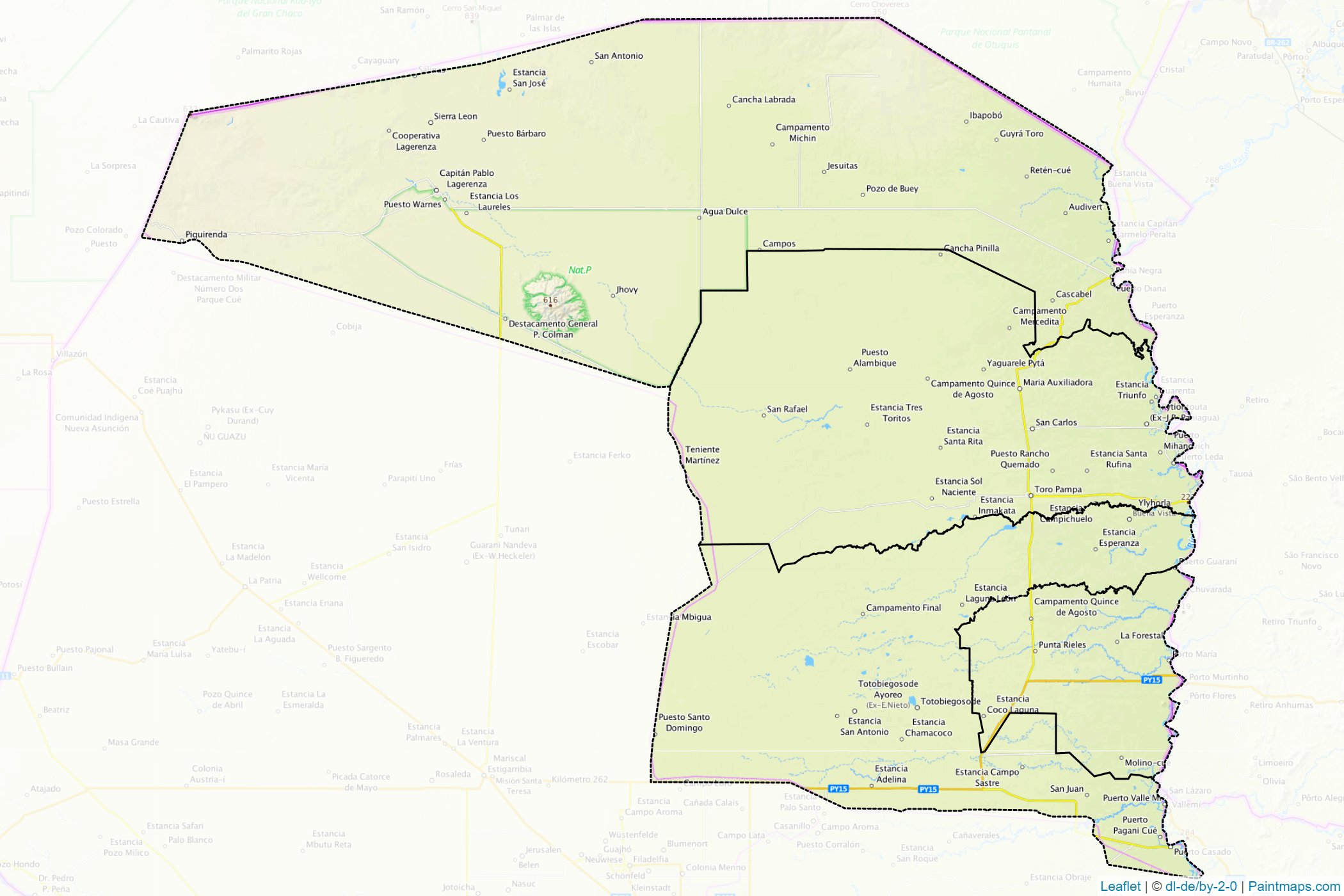 Alta Paraguai (Paraguay) Haritası Örnekleri-1