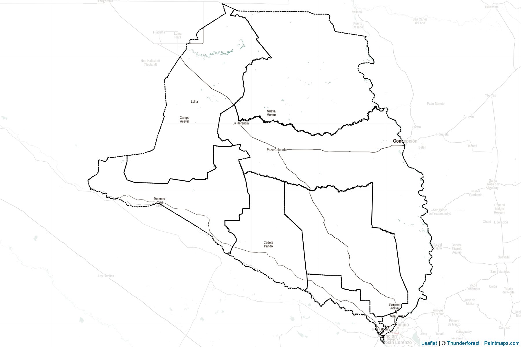 Presidente Hayes (Paraguay) Map Cropping Samples-2