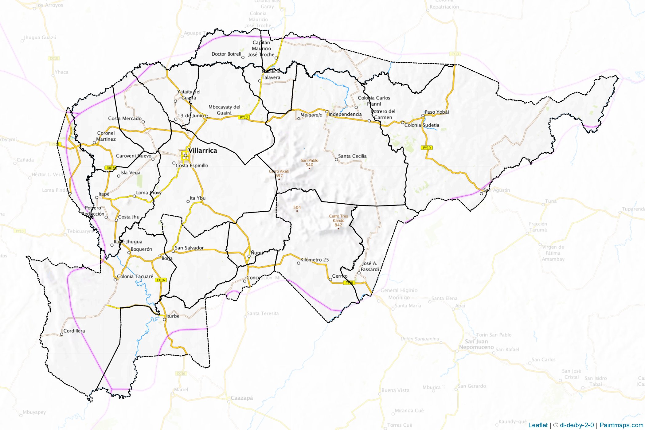 Guaira (Paraguay) Haritası Örnekleri-1