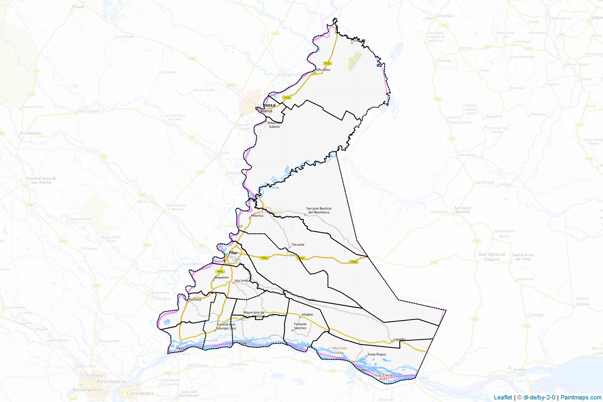 Ñeembucú (Paraguay) Map Cropping Samples-1