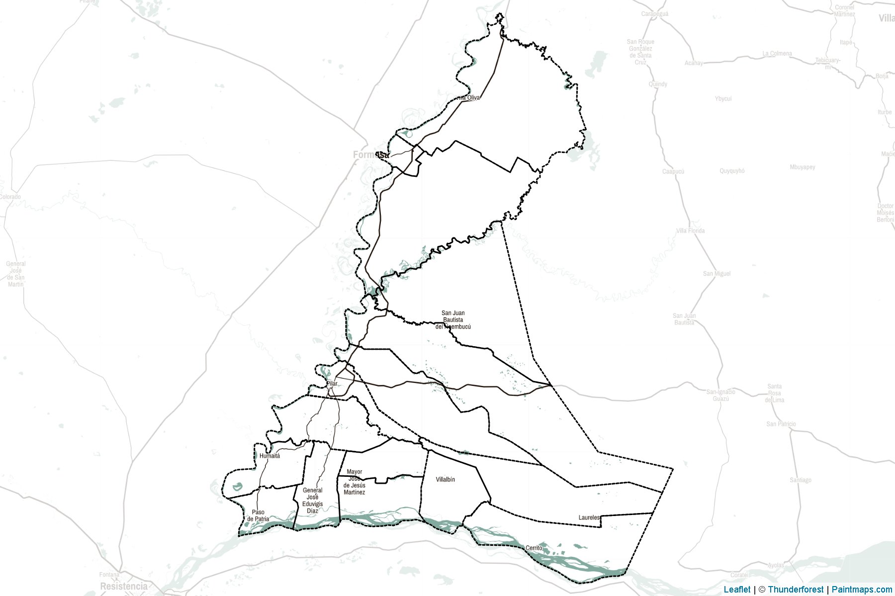 Muestras de recorte de mapas Ñeembucú (Paraguay)-2