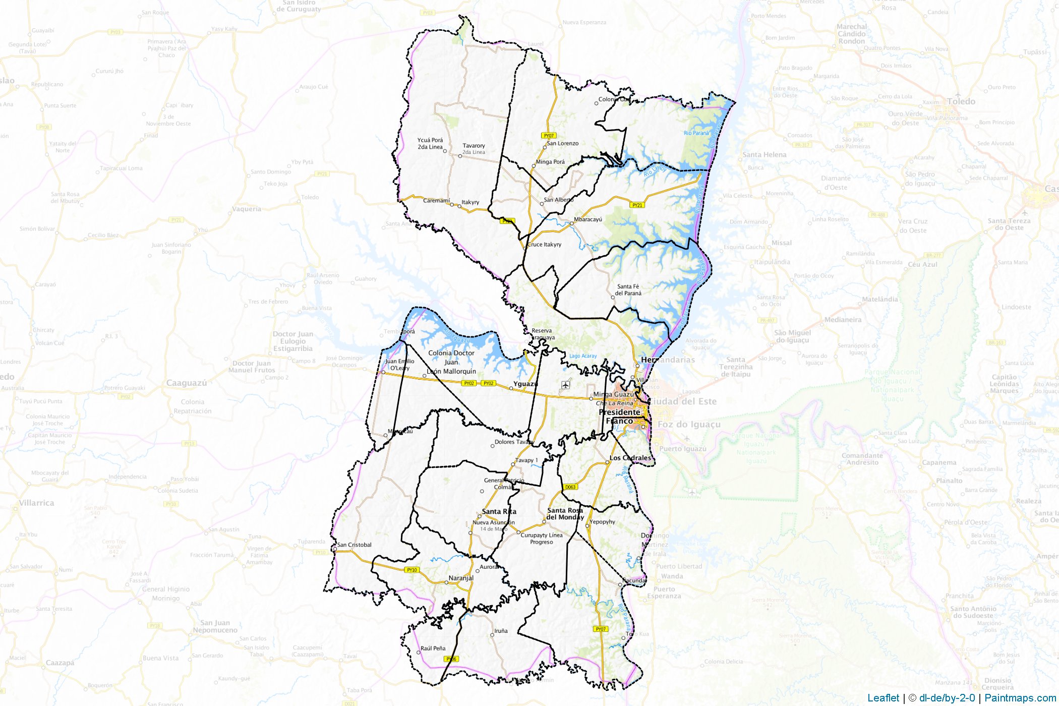 Alto Paraná (Paraguay) Map Cropping Samples-1