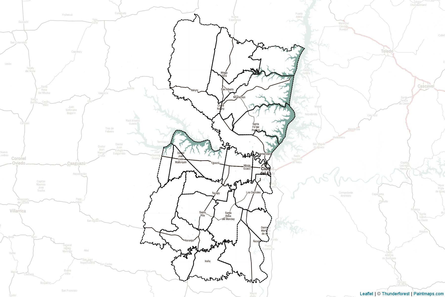 Alto Parana (Paraguay) Haritası Örnekleri-2