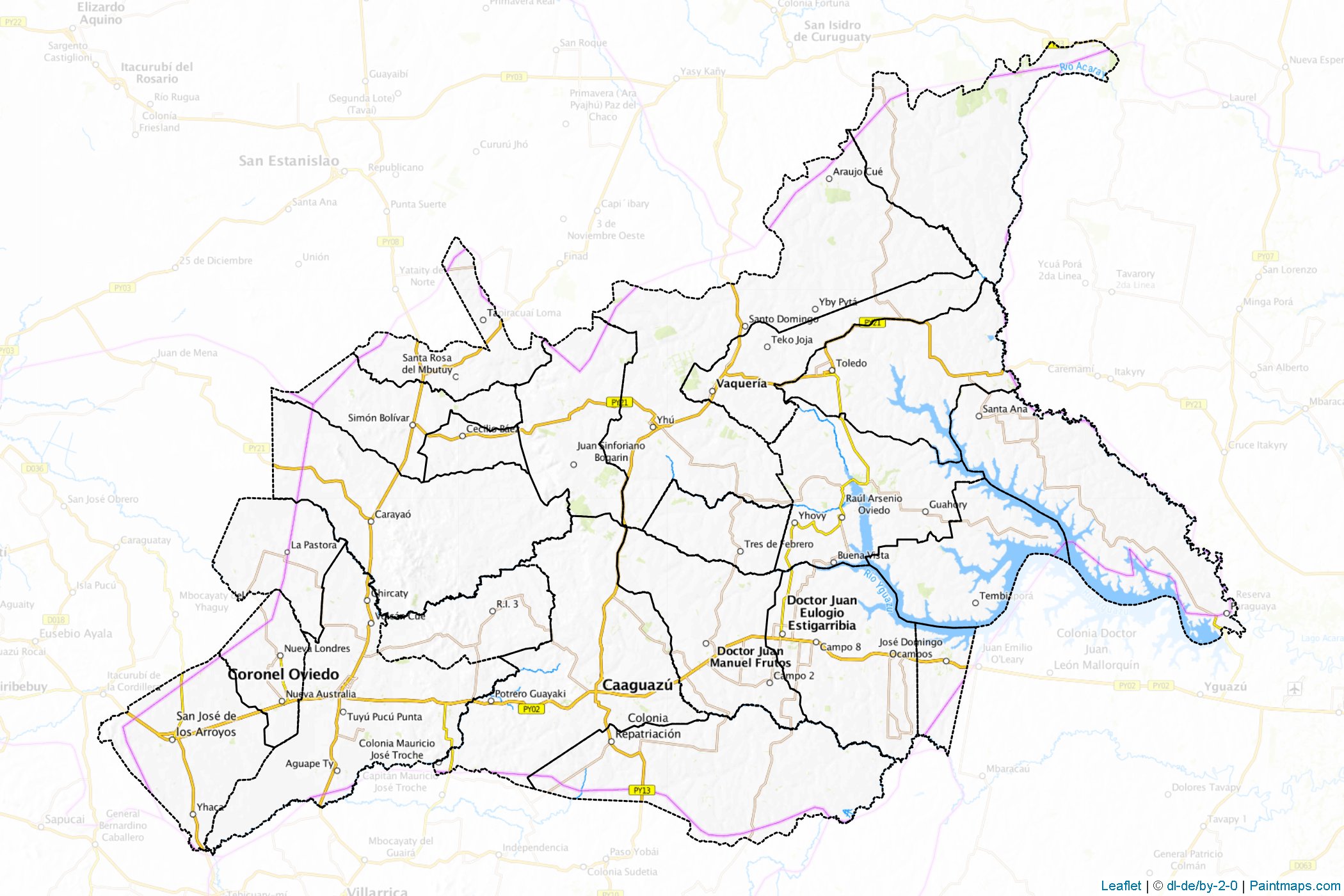 Muestras de recorte de mapas Caaguazú (Paraguay)-1