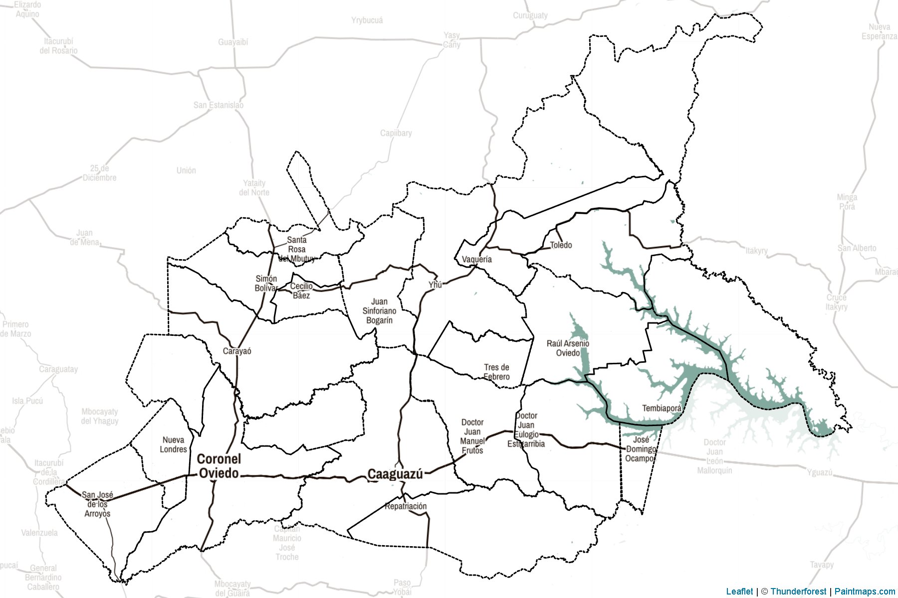 Muestras de recorte de mapas Caaguazú (Paraguay)-2