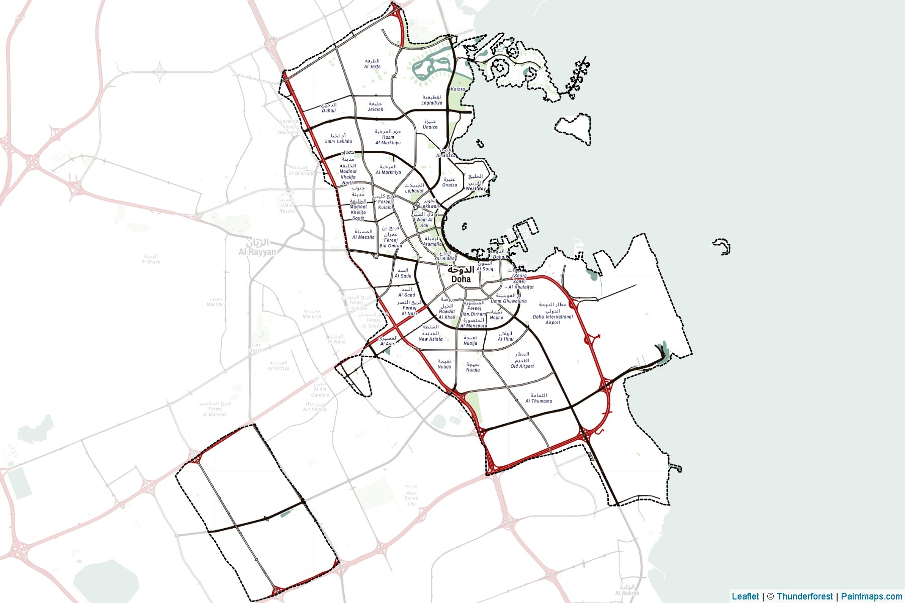 Muestras de recorte de mapas Ad Dawhah (Katar)-2