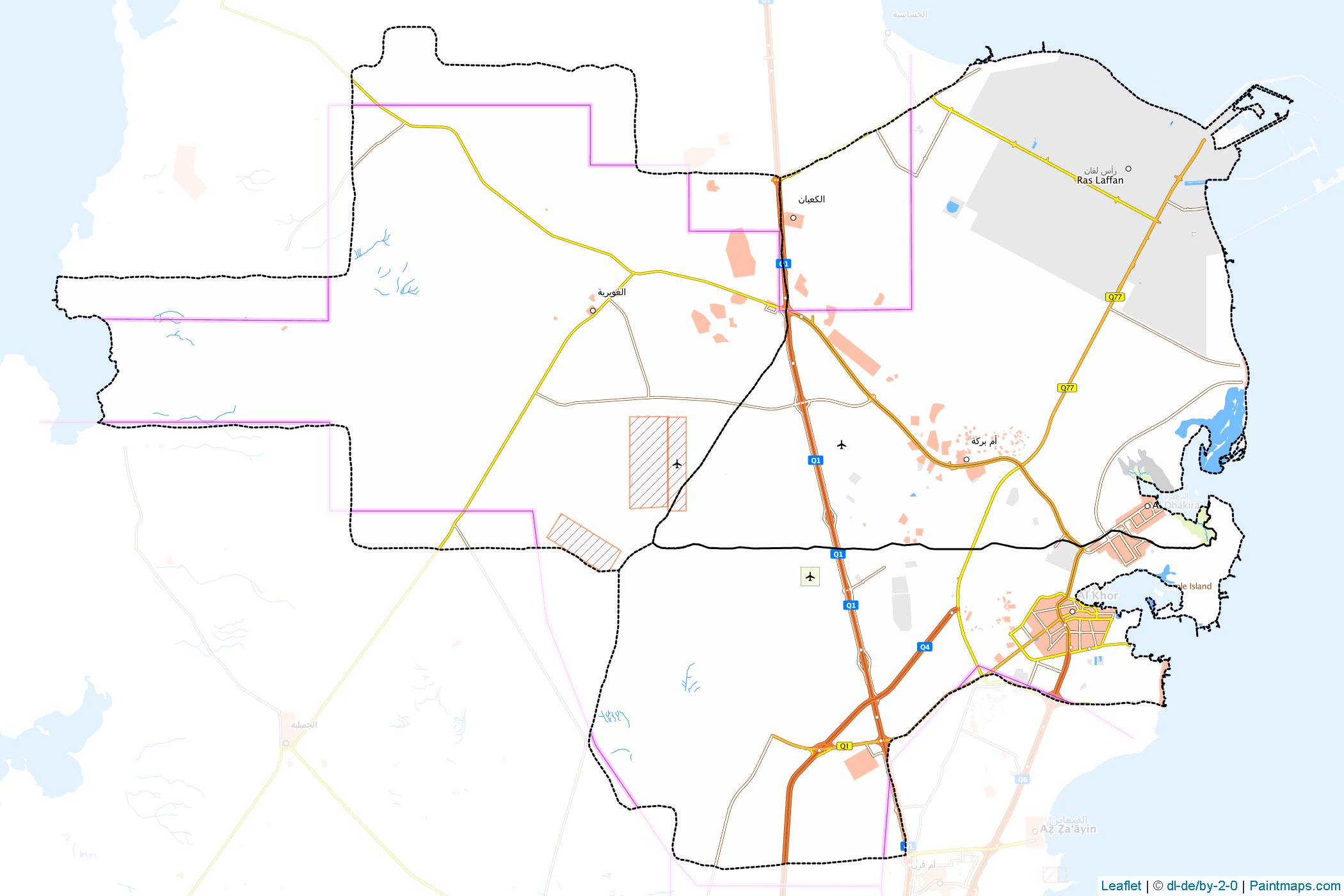 Muestras de recorte de mapas Al Khor (Katar)-1