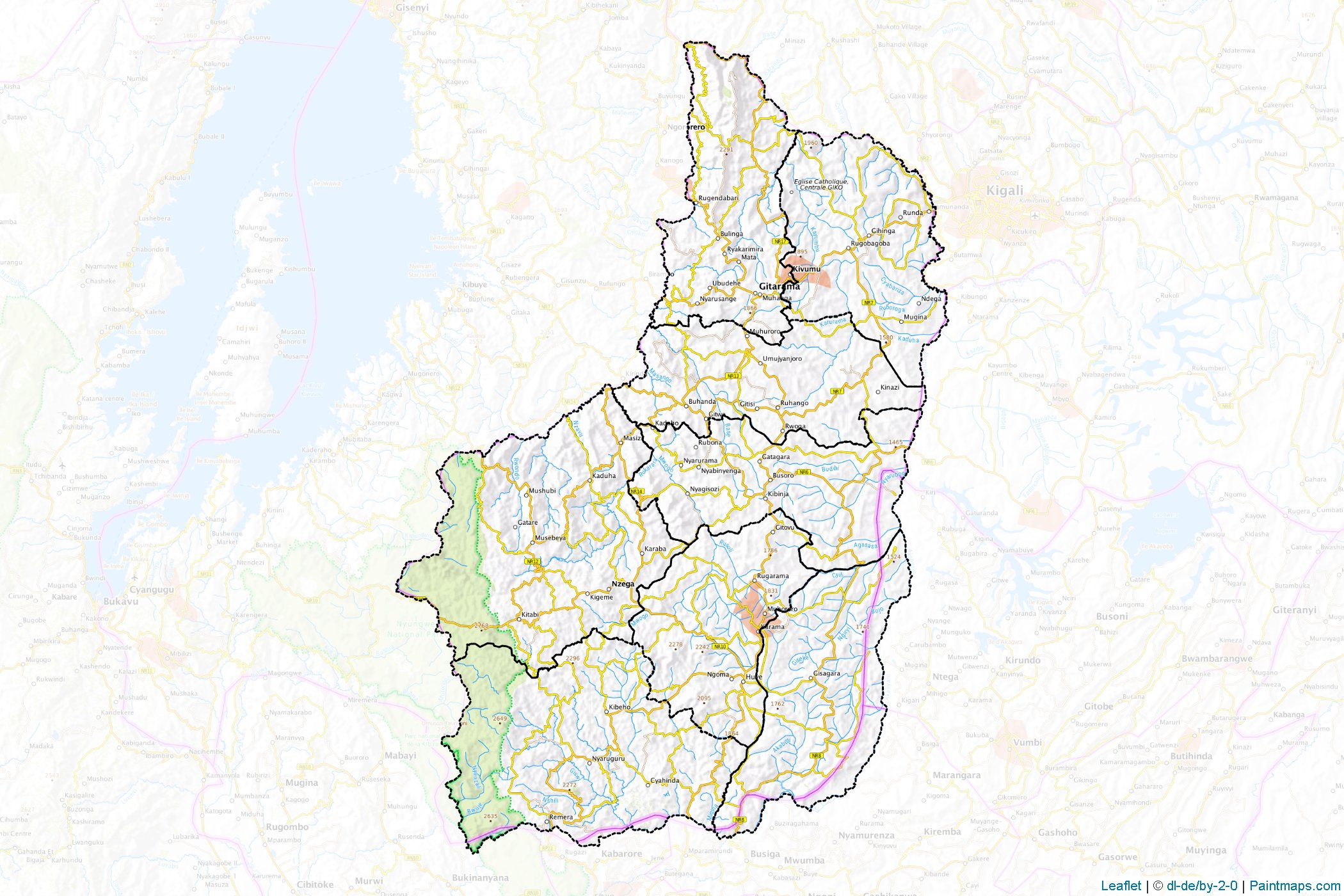 Muestras de recorte de mapas Southern (Ruanda)-1