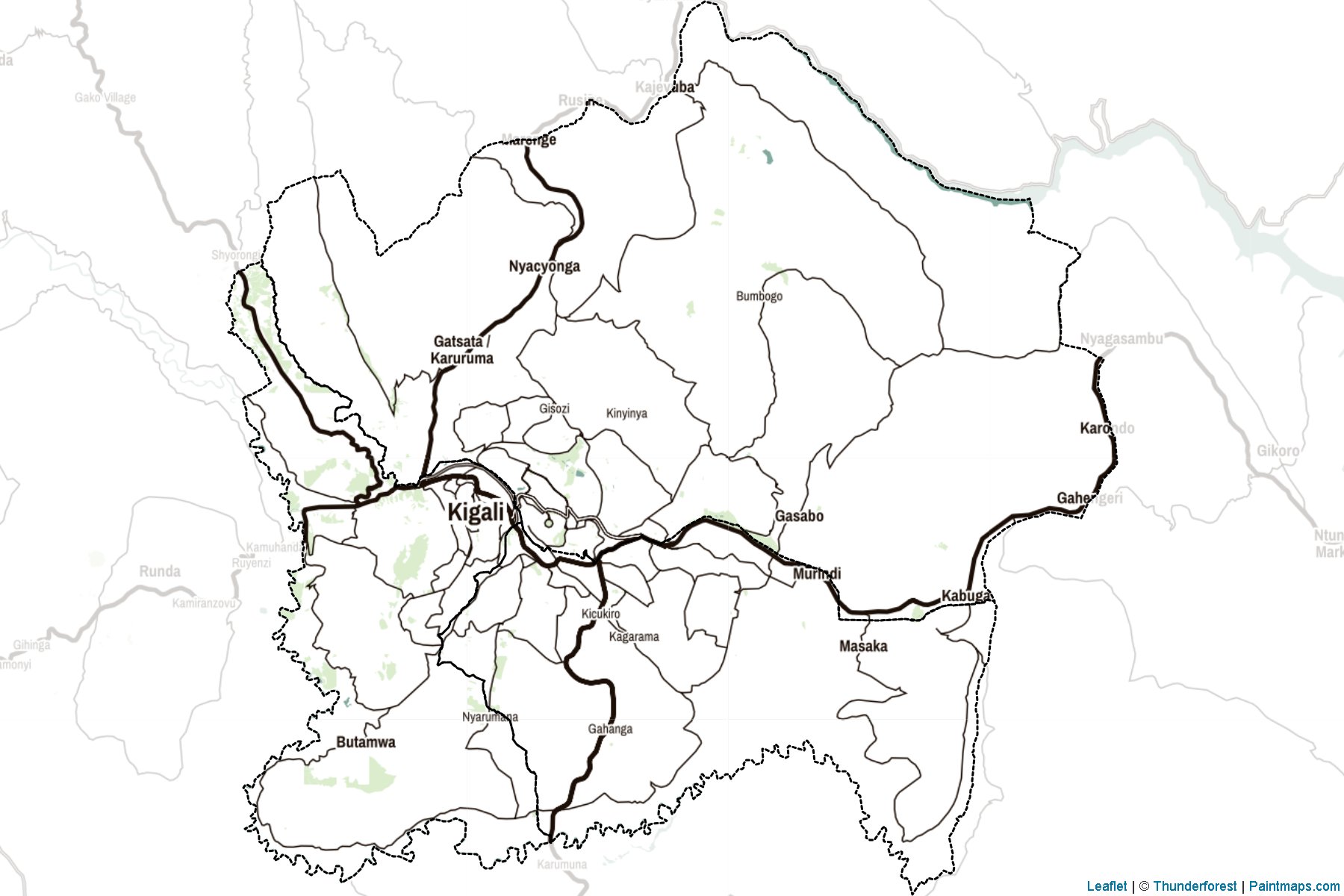 Muestras de recorte de mapas Kigali City (Ruanda)-2