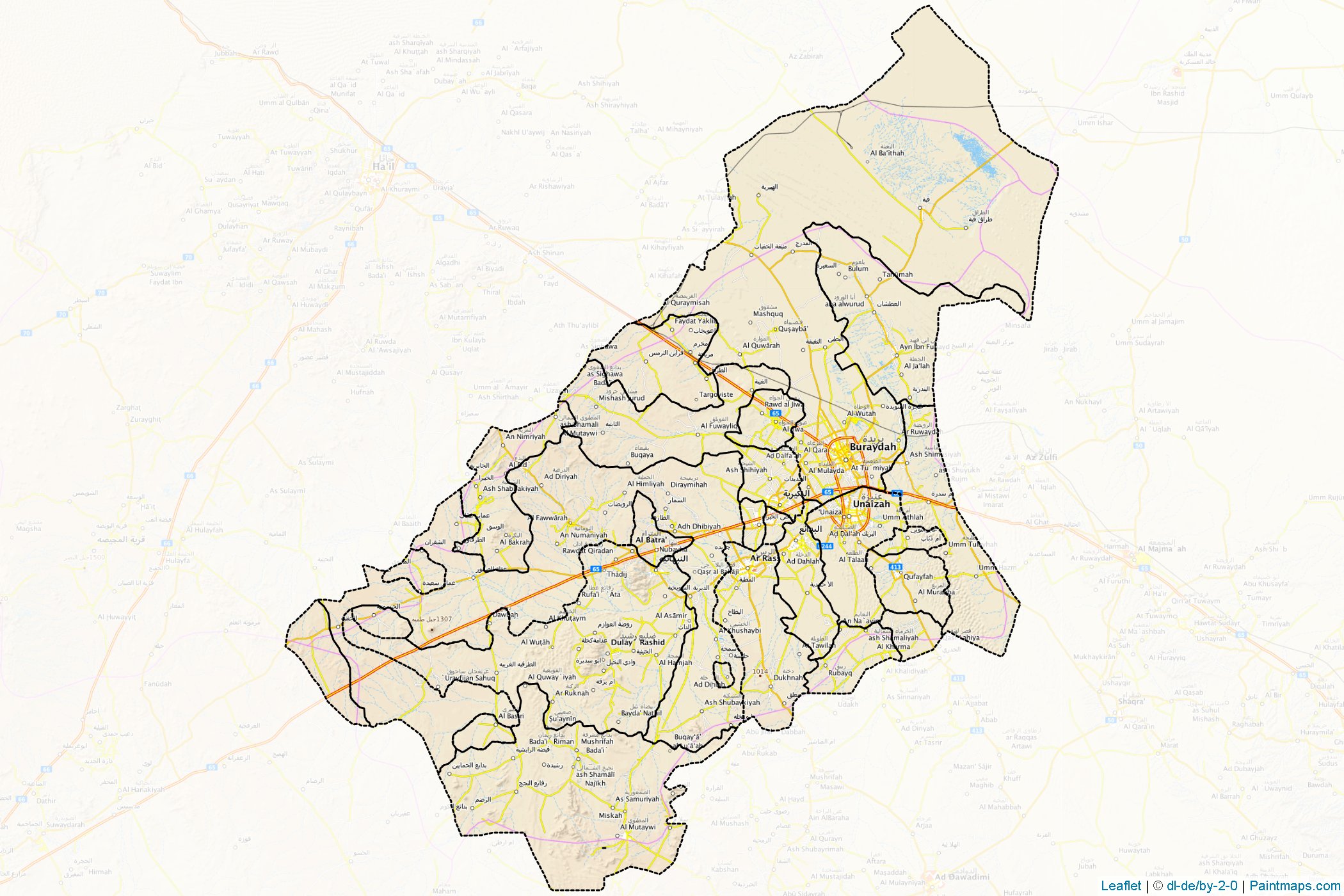 Al-Qassim (Saudi Arabia) Map Cropping Samples-1