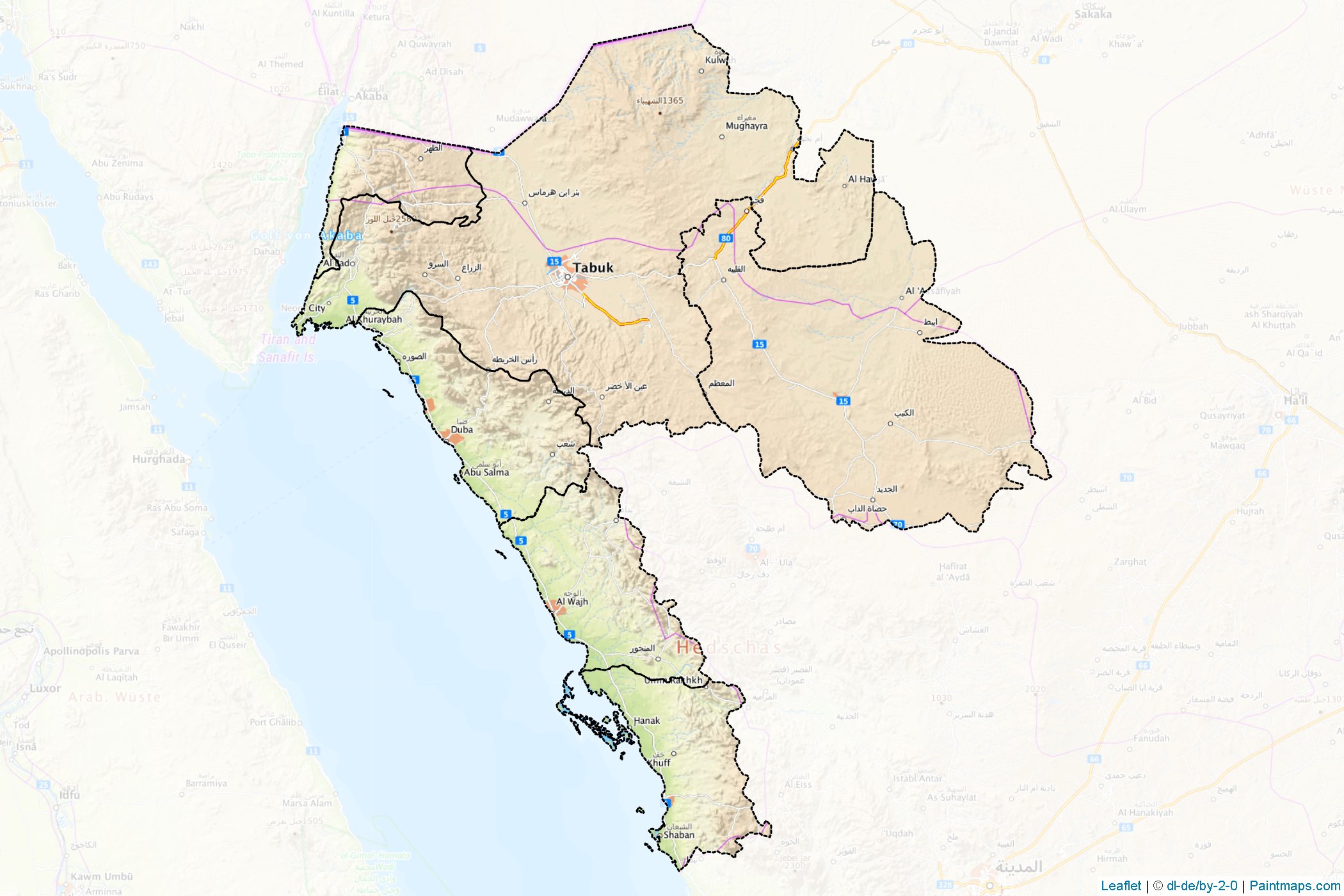 Tabuk (Saudi Arabia) Map Cropping Samples-1