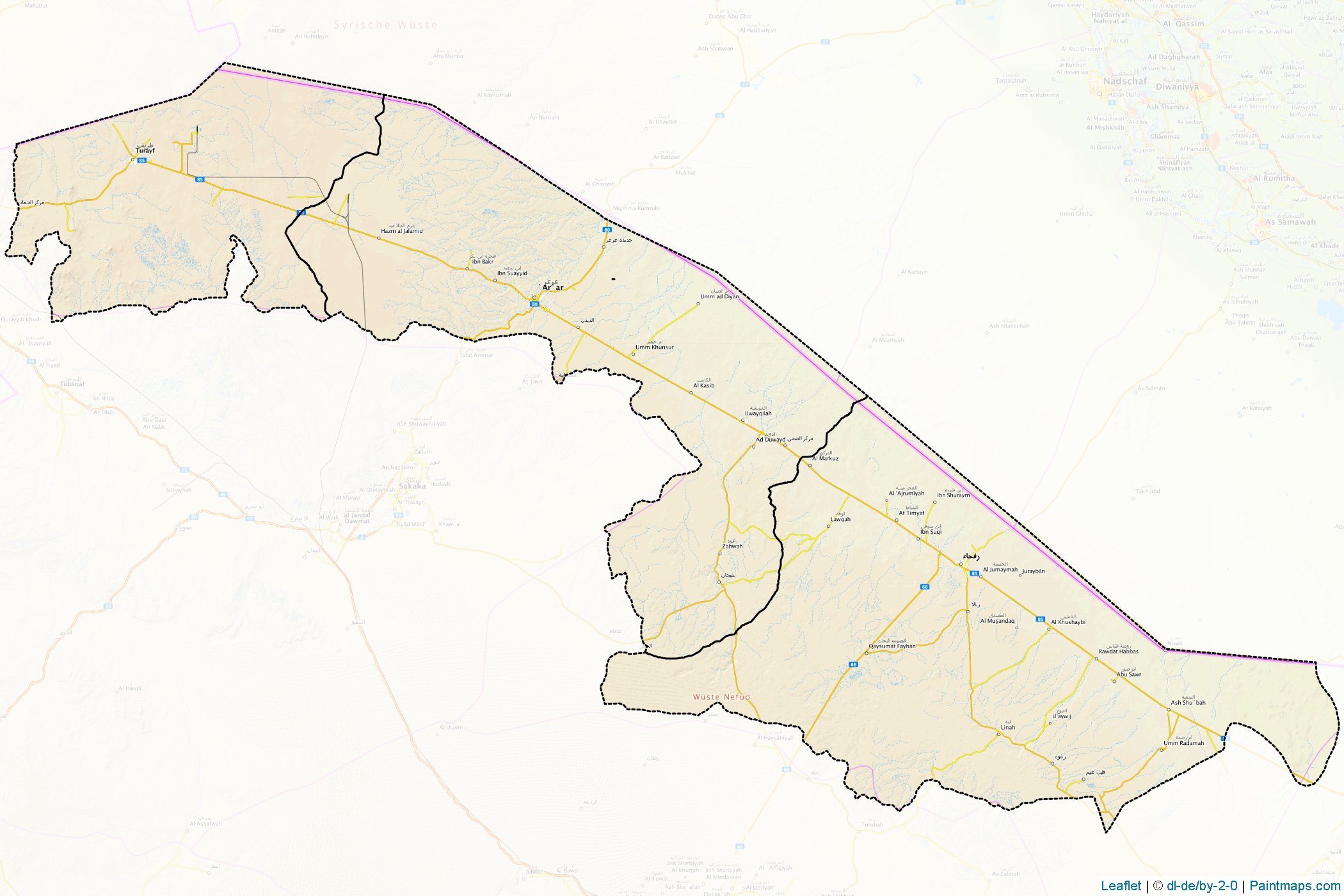 Kuzey Sınır Bölgesi (Suudi Arabistan) Haritası Örnekleri-1