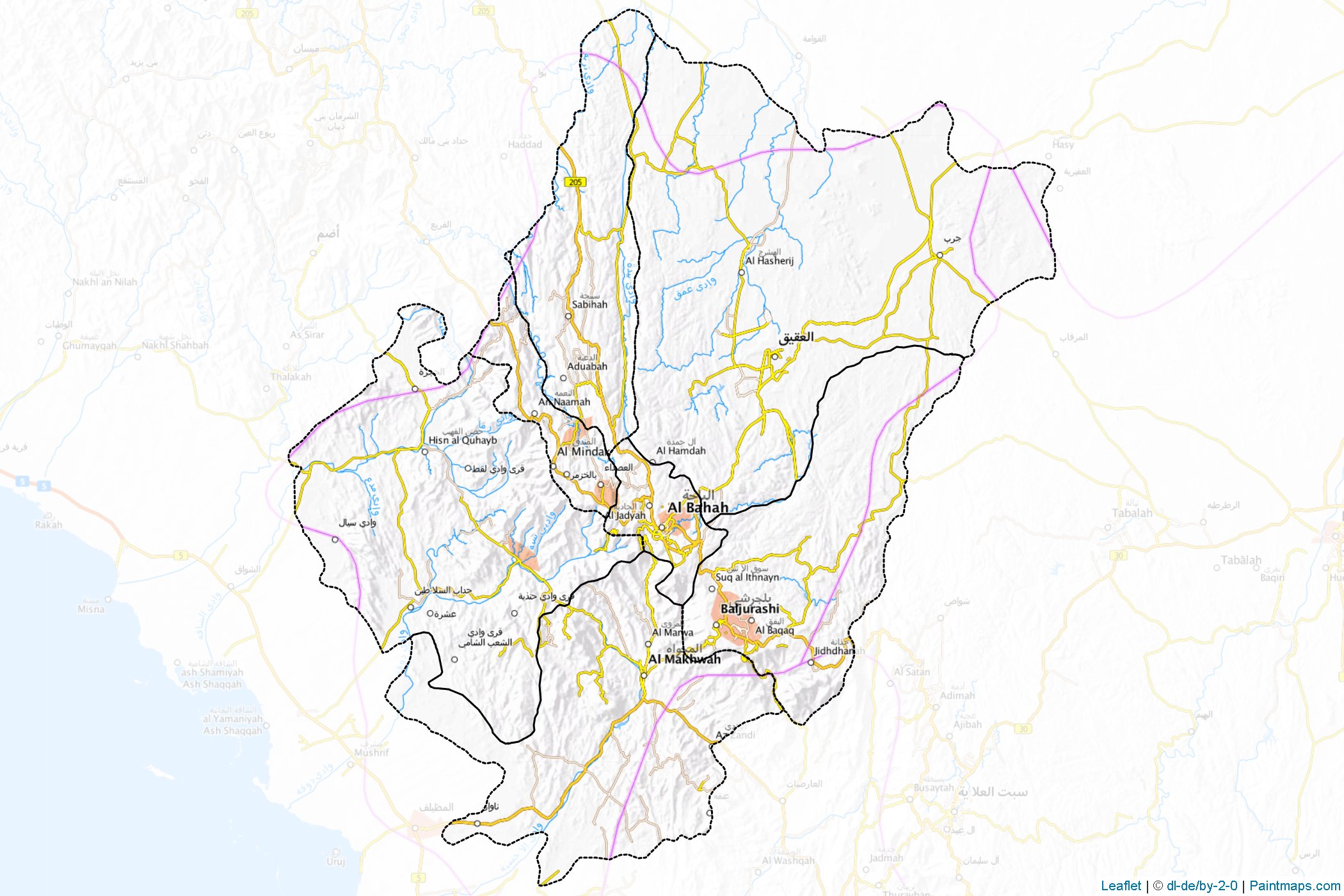 Al-Bahah (Saudi Arabia) Map Cropping Samples-1