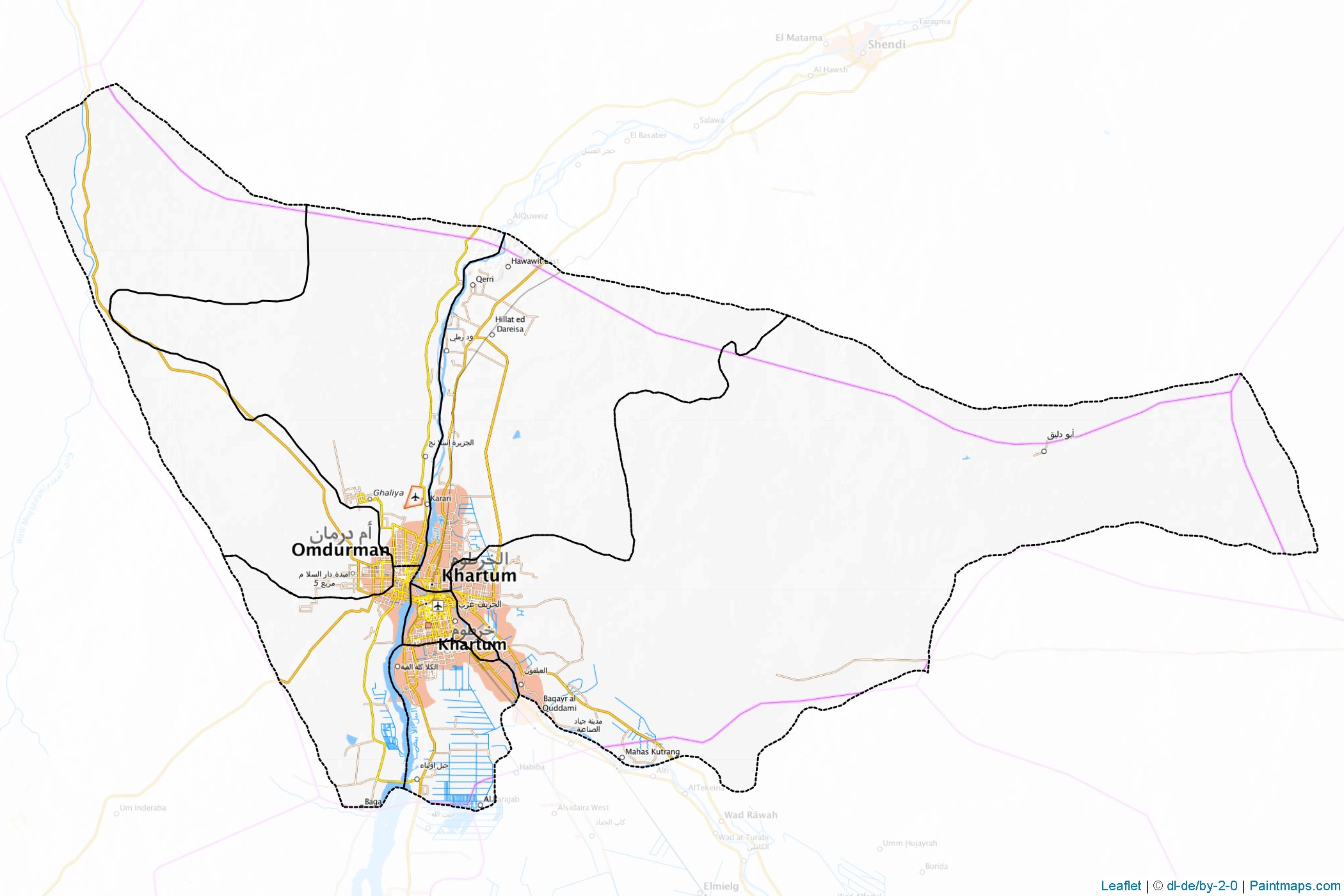 Muestras de recorte de mapas Khartoum (Sudán)-1